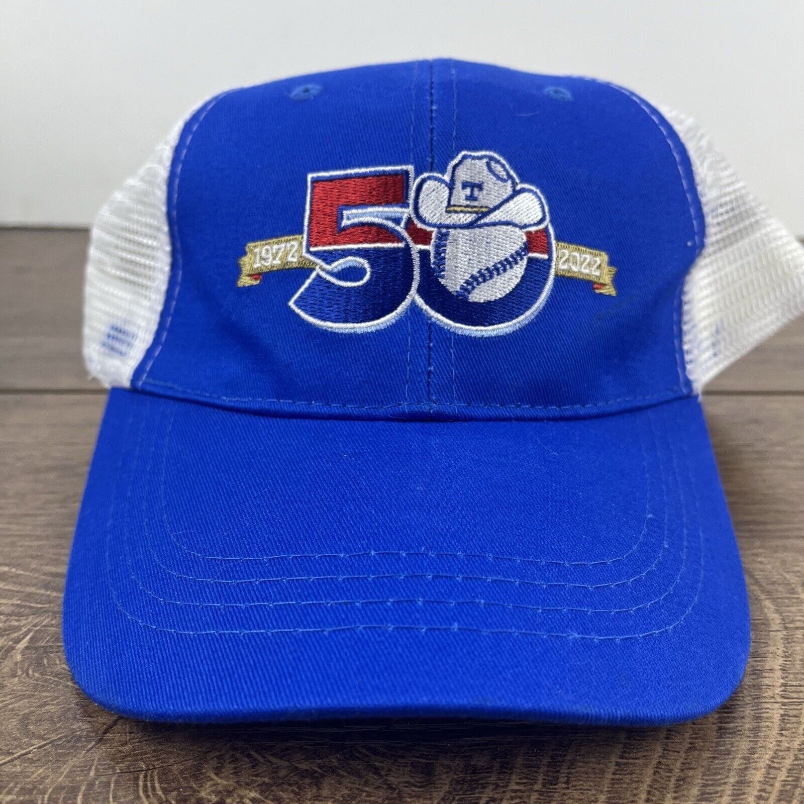Other Texas Rangers Hat 50 Years Snapback Hat Blue Adjustable Hat Size ONE SIZE - 5 Thumbnail