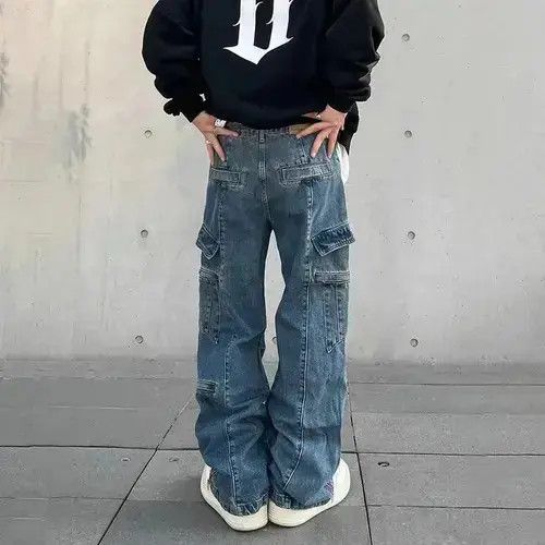Japanese Brand VIBE Y2k Baggy Cargo Pants Denim Baggy Jeans Trousers Size US 30 / EU 46 - 2 Thumbnail
