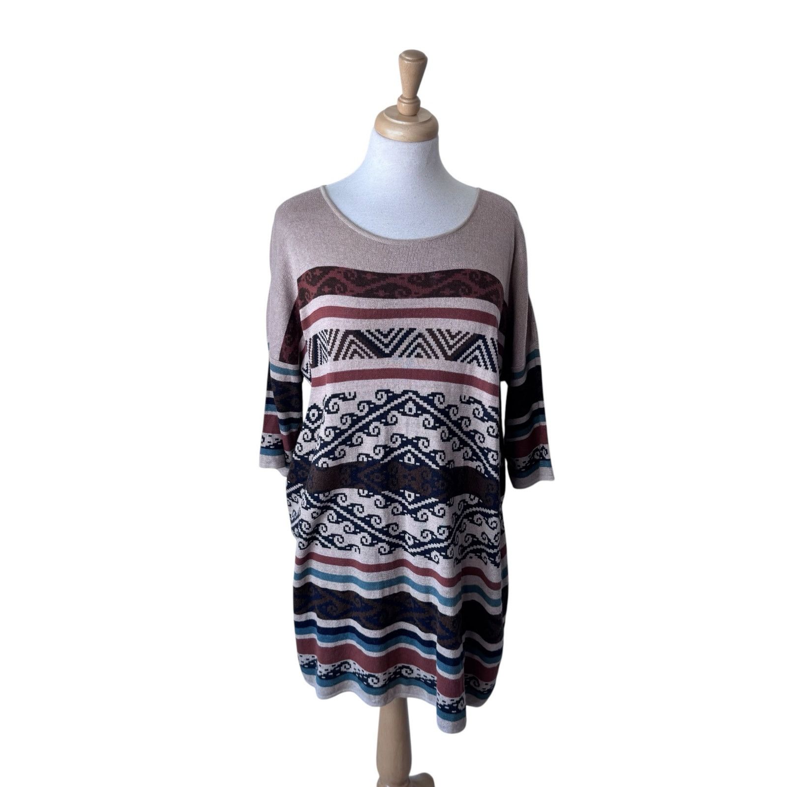 Other PERUVIAN CONNECTION Chiclayo Tunic in SAND 100% Pima Cotton Size M / US 6-8 / IT 42-44 - 2 Thumbnail