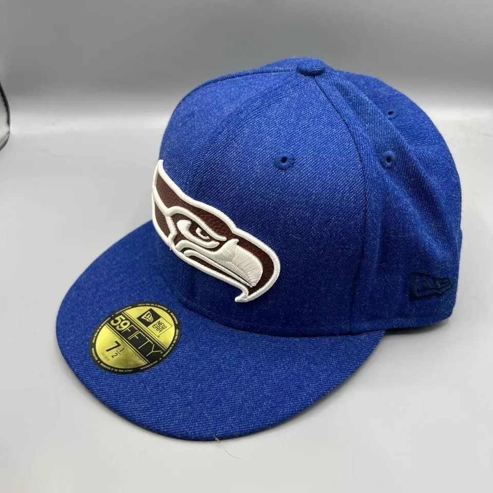New Era Seattle Seahawks 7 1/2 Blue Wilson x New Era Fitted Cap New Size ONE SIZE - 2 Thumbnail