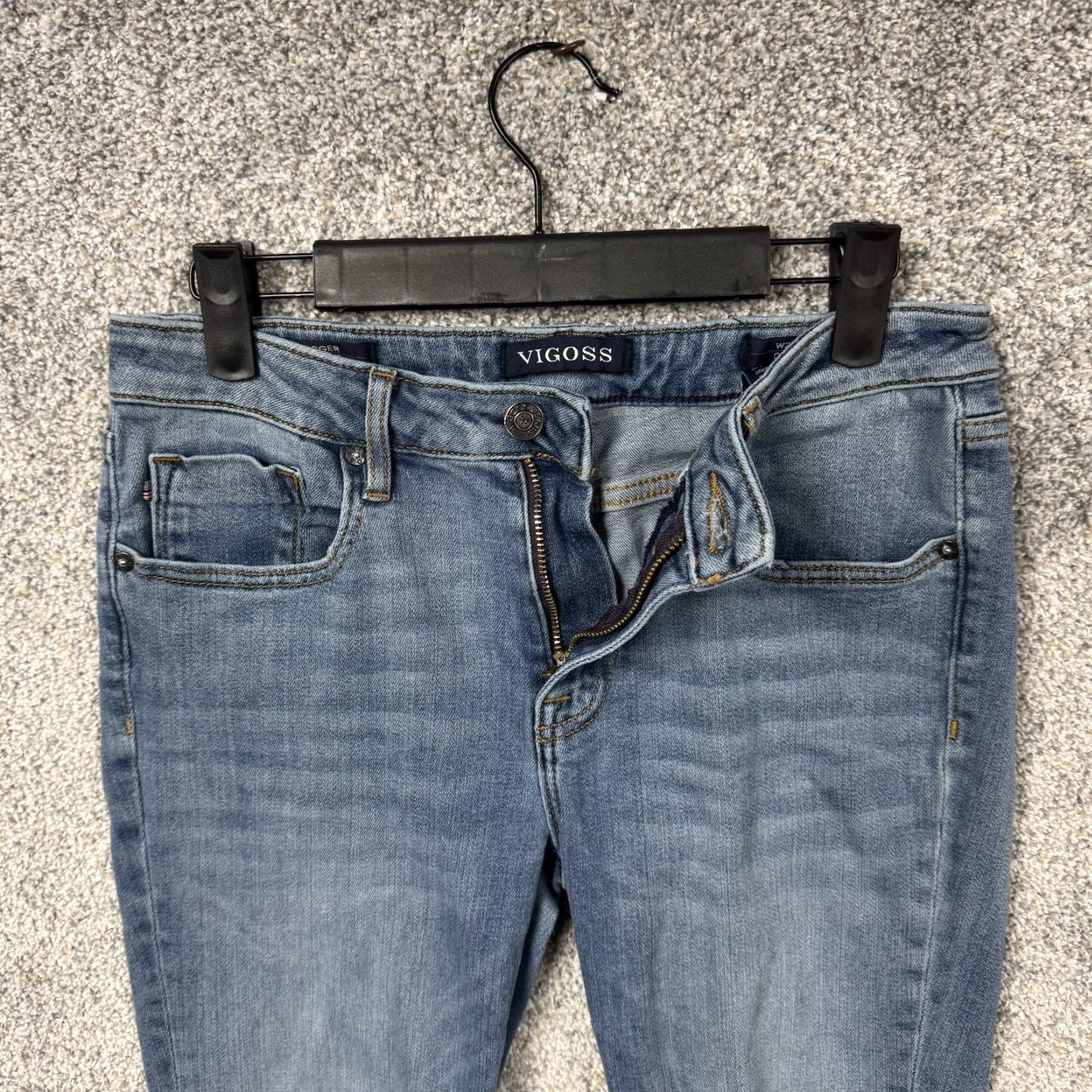 Vintage VIGOSS Jeans Bootcut 28x30 Women Regular 28 Inseam Medium Wash Blue Cotton Polyester Spandex 5-Pocket Denim Vintage No Y2K Retro Classic Fit Jeans Size 28" / US 6 / IT 42 - 7 Thumbnail