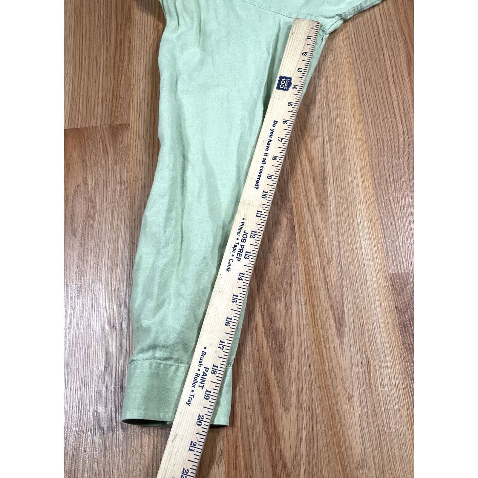Vintage Structure Shirt Mens Size XL Extra Large 100% Linen Long Sleeve Button Up Green Size US XL / EU 56 / 4 - 7 Thumbnail