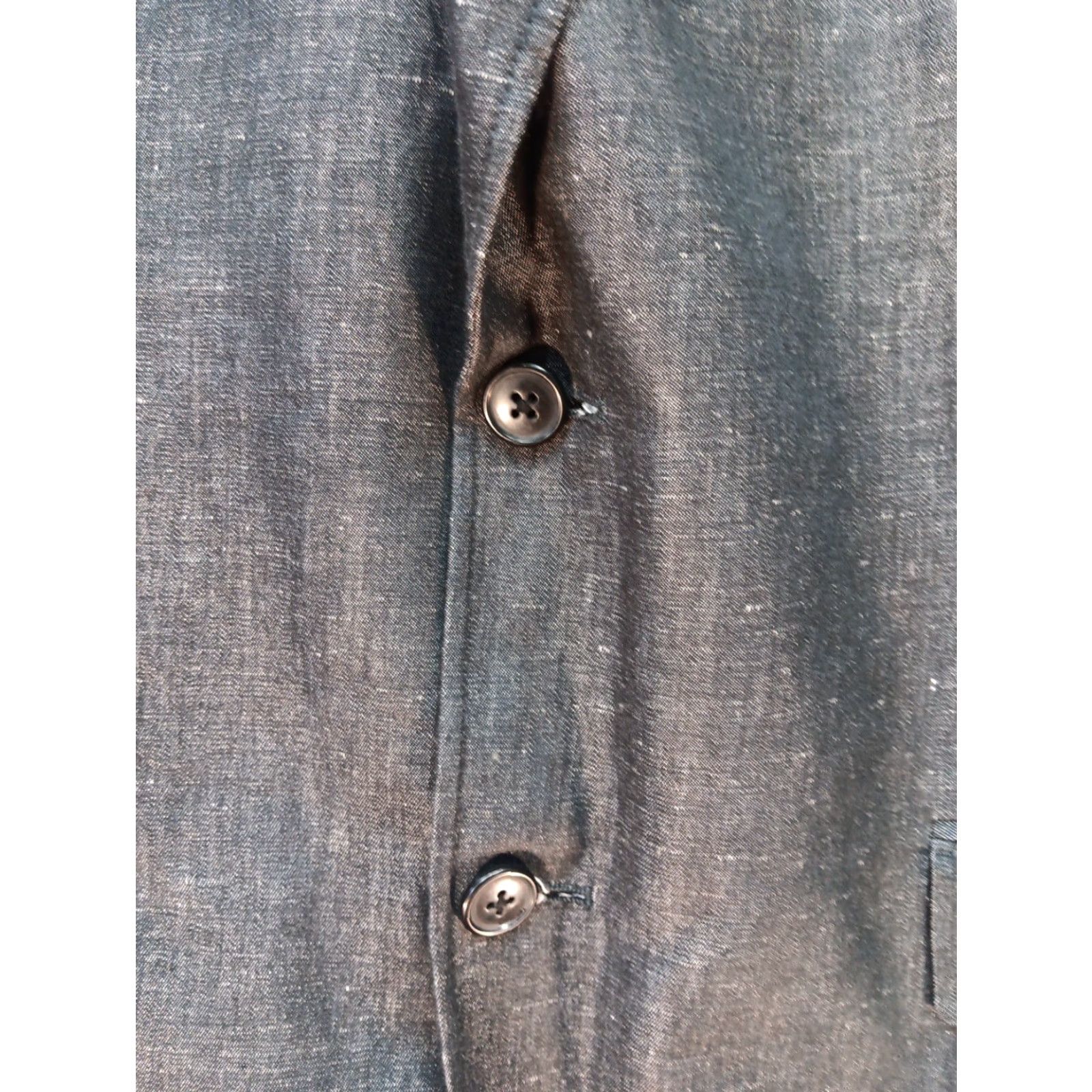 Madison Madison Blazer Shirt Charco 42R Two Button Jacket Mens Classic Notch Linen Blend Striped Dry Clean Only Size 42R - 6 Thumbnail