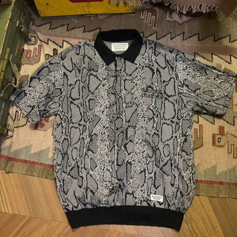 Wacko Maria Snake Print Polo Shirt
