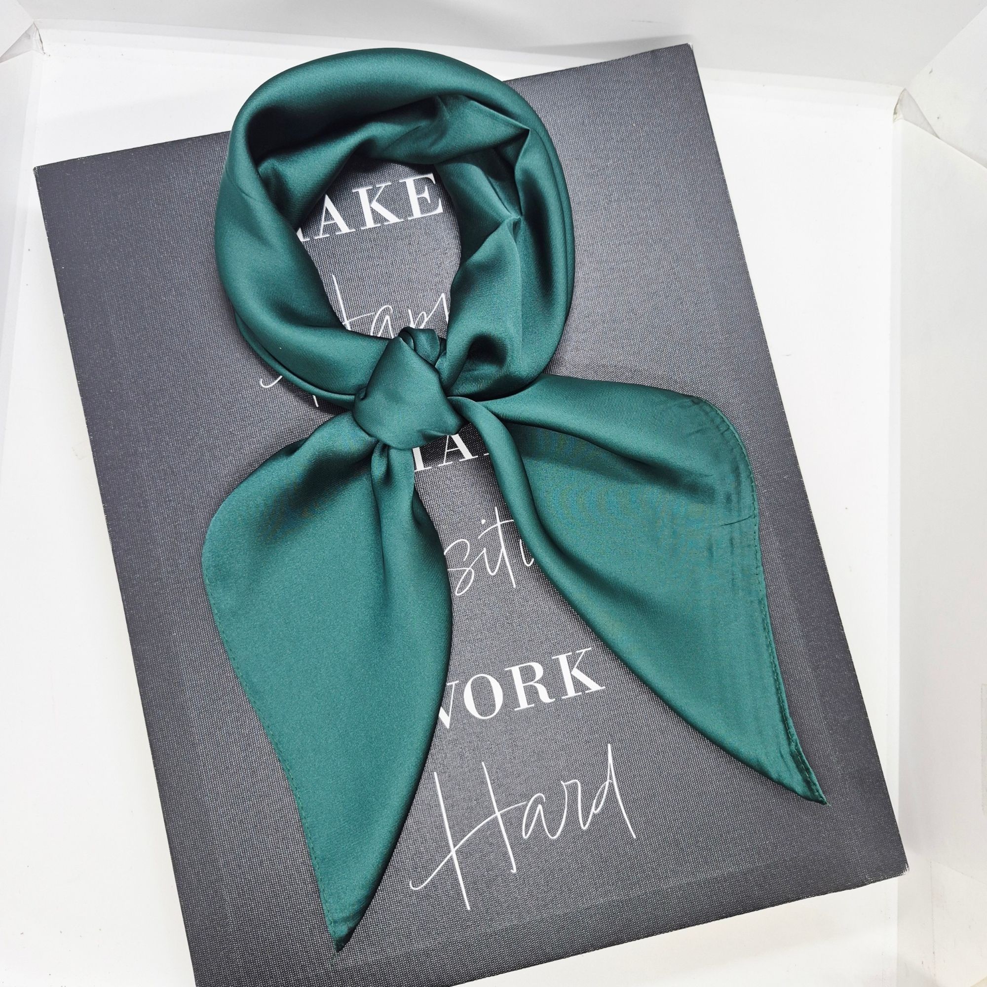 Other Elegant Bandana CLASSIC Green Hijab Square Scarf Solid print Size ONE SIZE - 1 Thumbnail