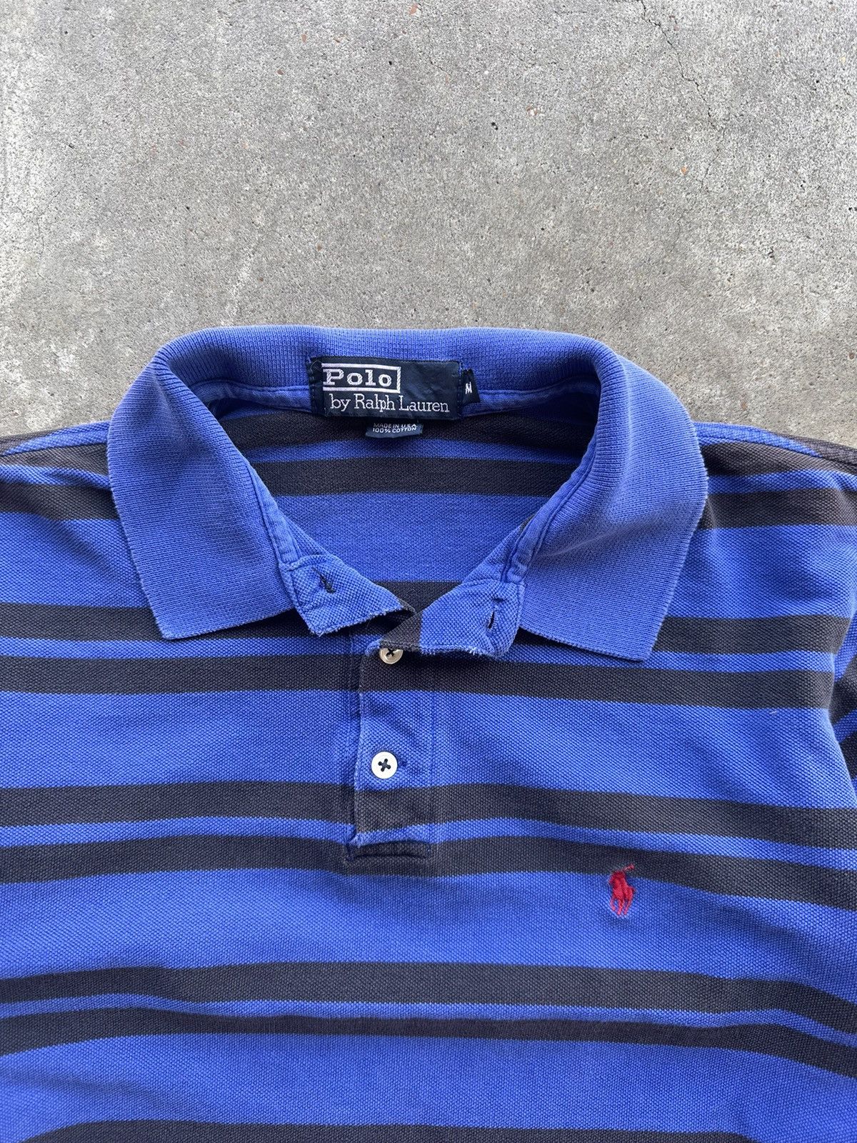 Polo Ralph Lauren × Vintage 90s Black’n’Blue Polo Size US M / EU 48-50 / 2 - 2 Thumbnail