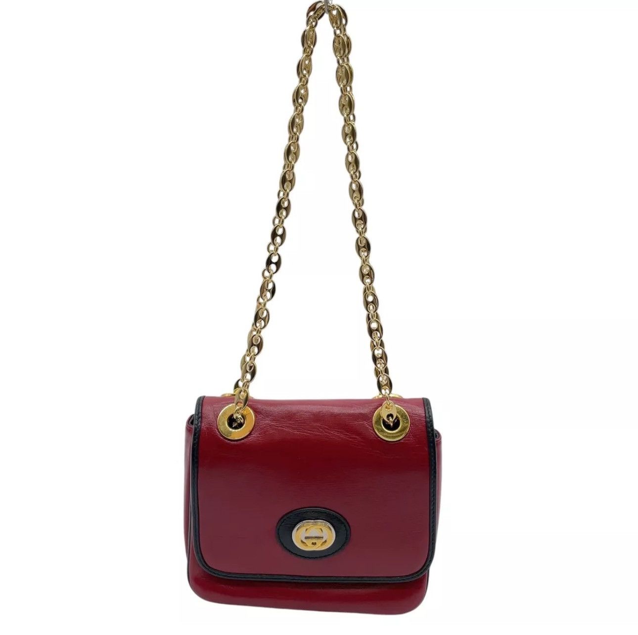 Gucci Authentic GUCCI G Interlocking Leather Chain Red Size ONE SIZE - 11 Thumbnail