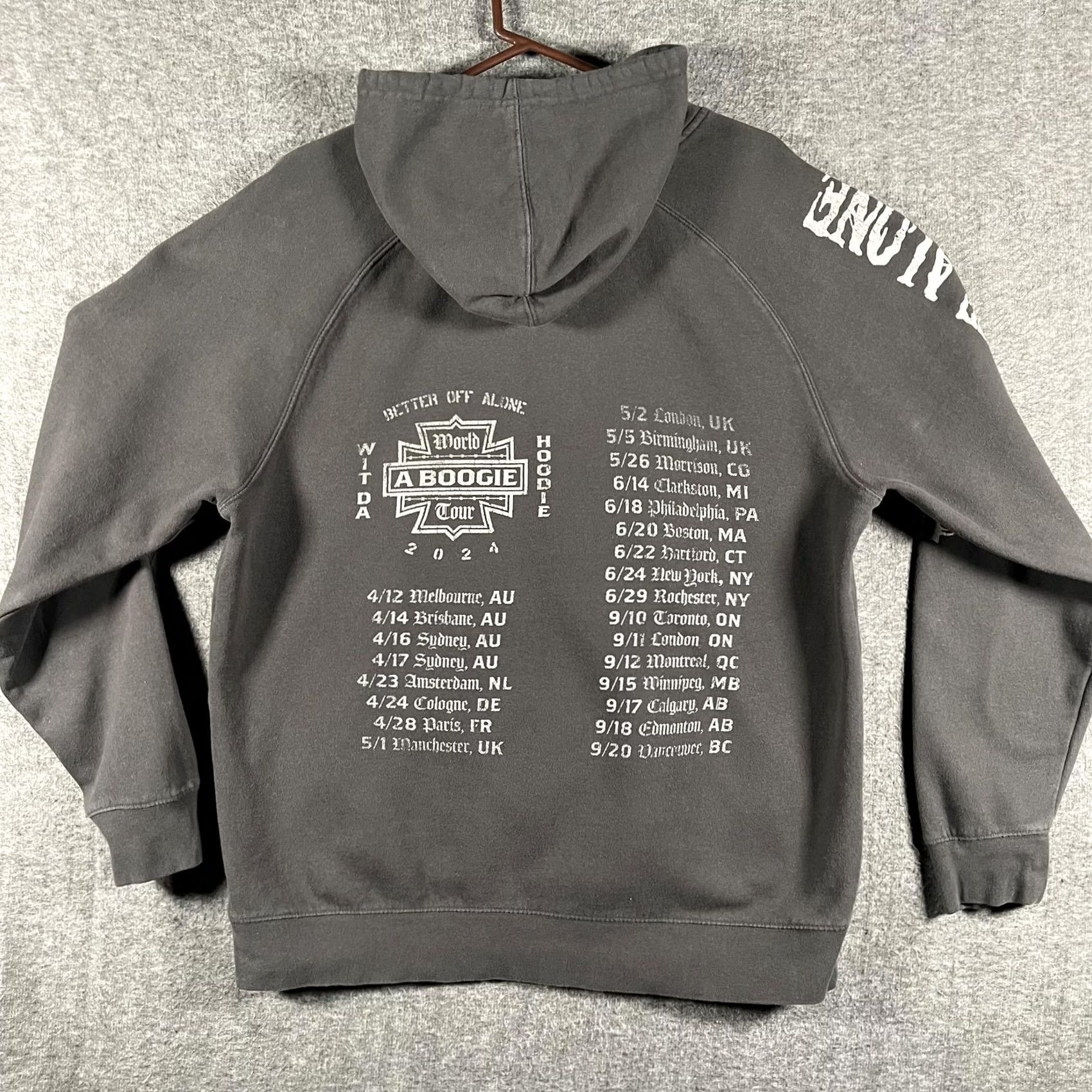 Vintage A Boogie Hoodie Mens XL Black 2024 World Tour Better Off Alone Concert Graphic Hoodie Size US XL / EU 56 / 4 - 2 Thumbnail