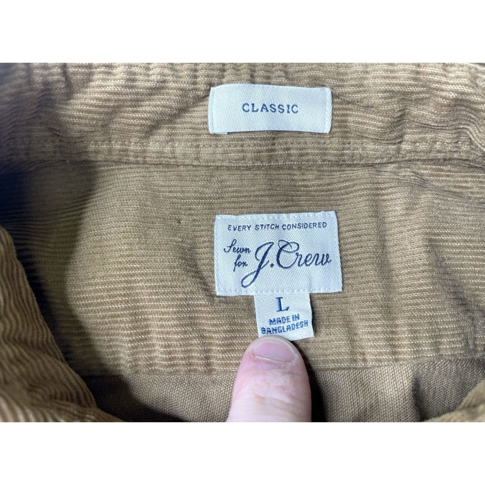 J.Crew VINTAGE J.CREW Corduroy Shirt Mens Large Brown Button-Up Work Shirt L Brown Mens Size US L / EU 52-54 / 3 - 3 Thumbnail