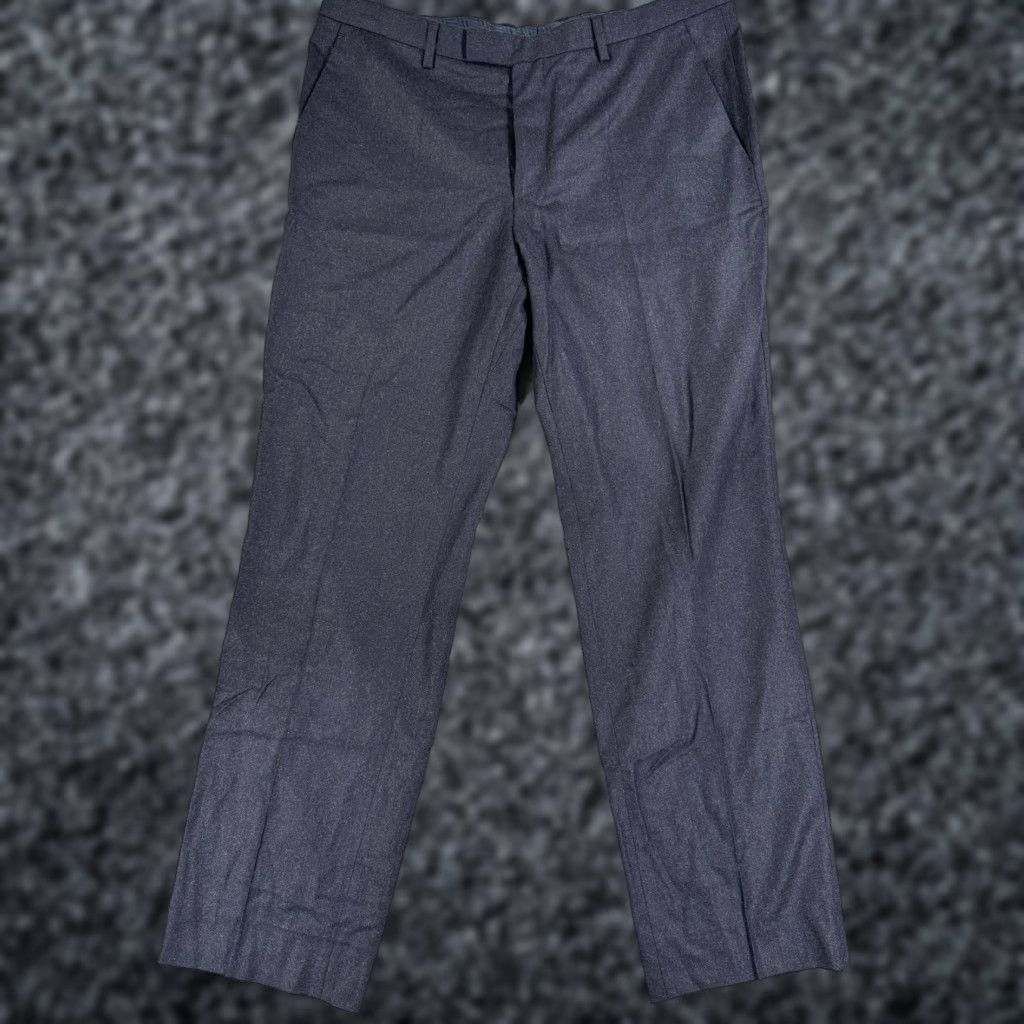 Hugo Boss Hugo Boss Mens Dress Pants Wool 36x30 Blue Flat Front Straight Leg Shark7 Size US 36 / EU 52 - 1 Thumbnail