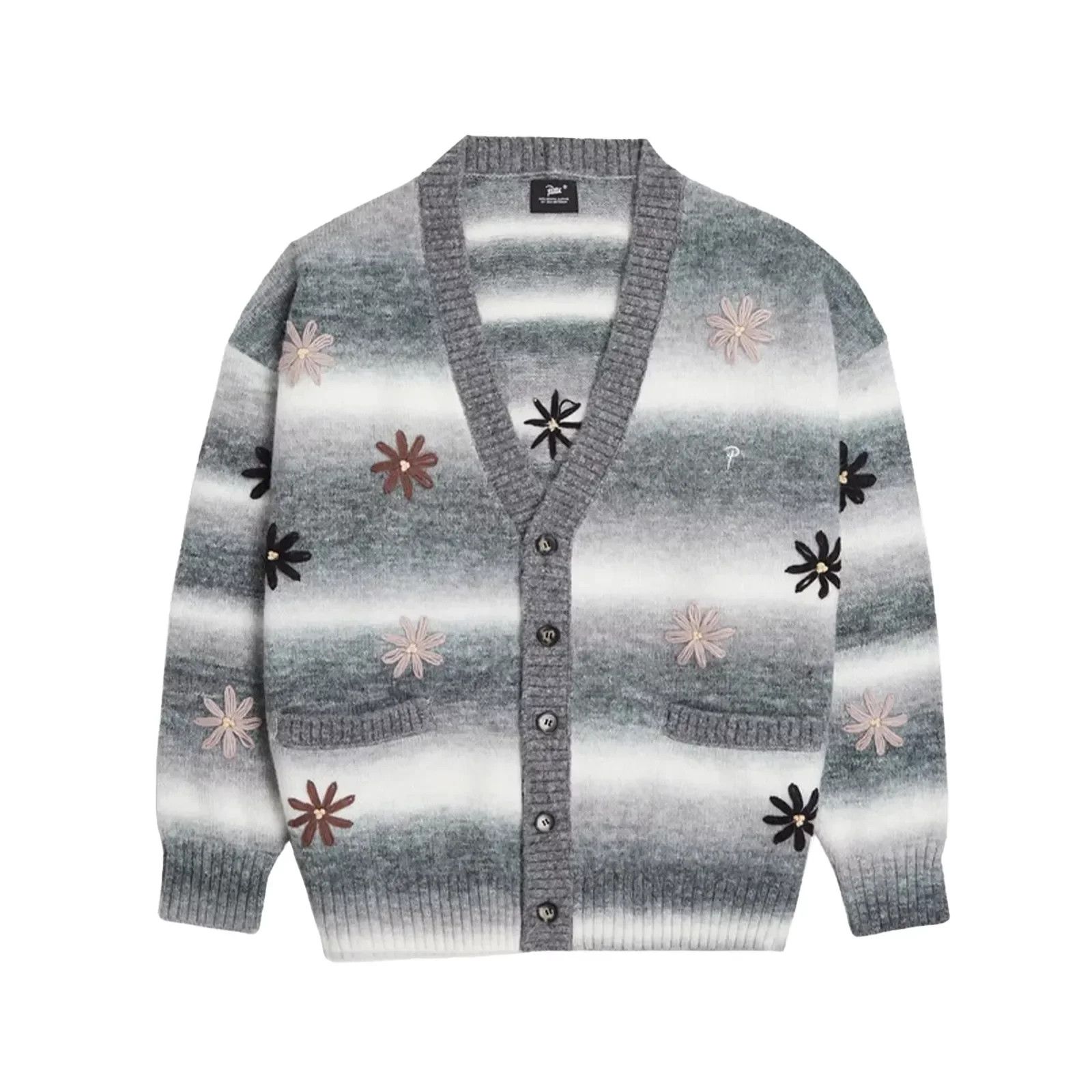 Patta o1mle1025 Patta Peace & Love Knitted Cardigan in Gray Size US M / EU 48-50 / 2 - 1 Preview
