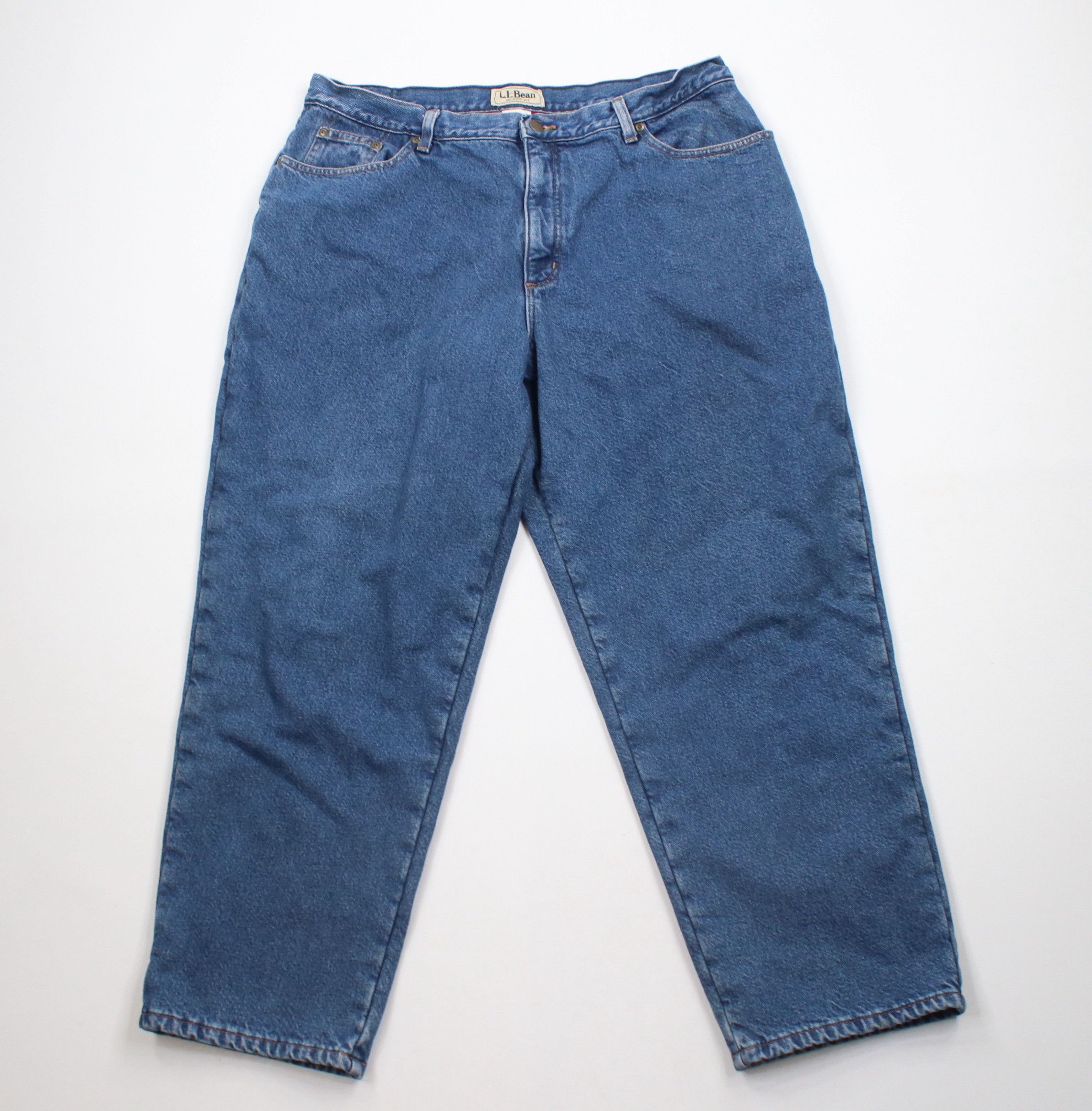 L.L. Bean × Vintage Vintage 90s LL Bean Relaxed Fit Fleece Lined Heavy Jeans Size 42" / US 20 - 2 Thumbnail