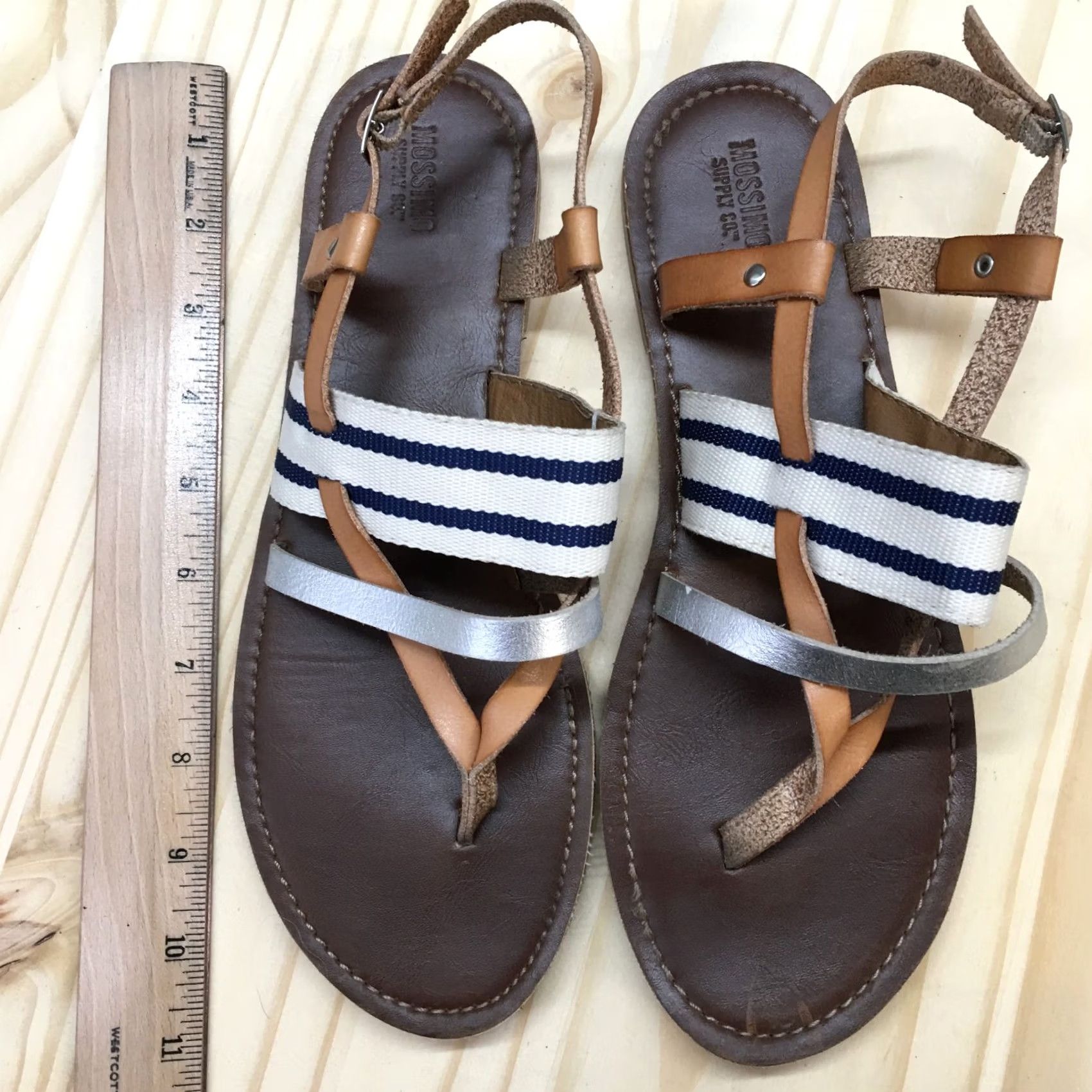 Mossimo Mossimo Sandals Womens 9 Slingback Brown Hook & Loop Casual Flats Size US 9 / IT 39 - 7 Thumbnail