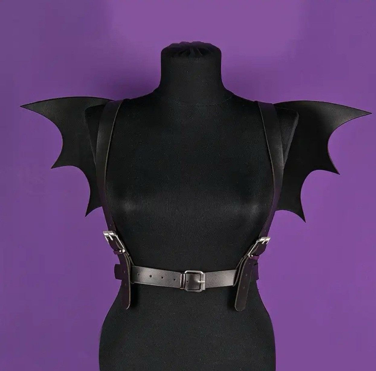 Leather Halloween Costume Bat Wing PU Leather Belt Size ONE SIZE - 3 Thumbnail