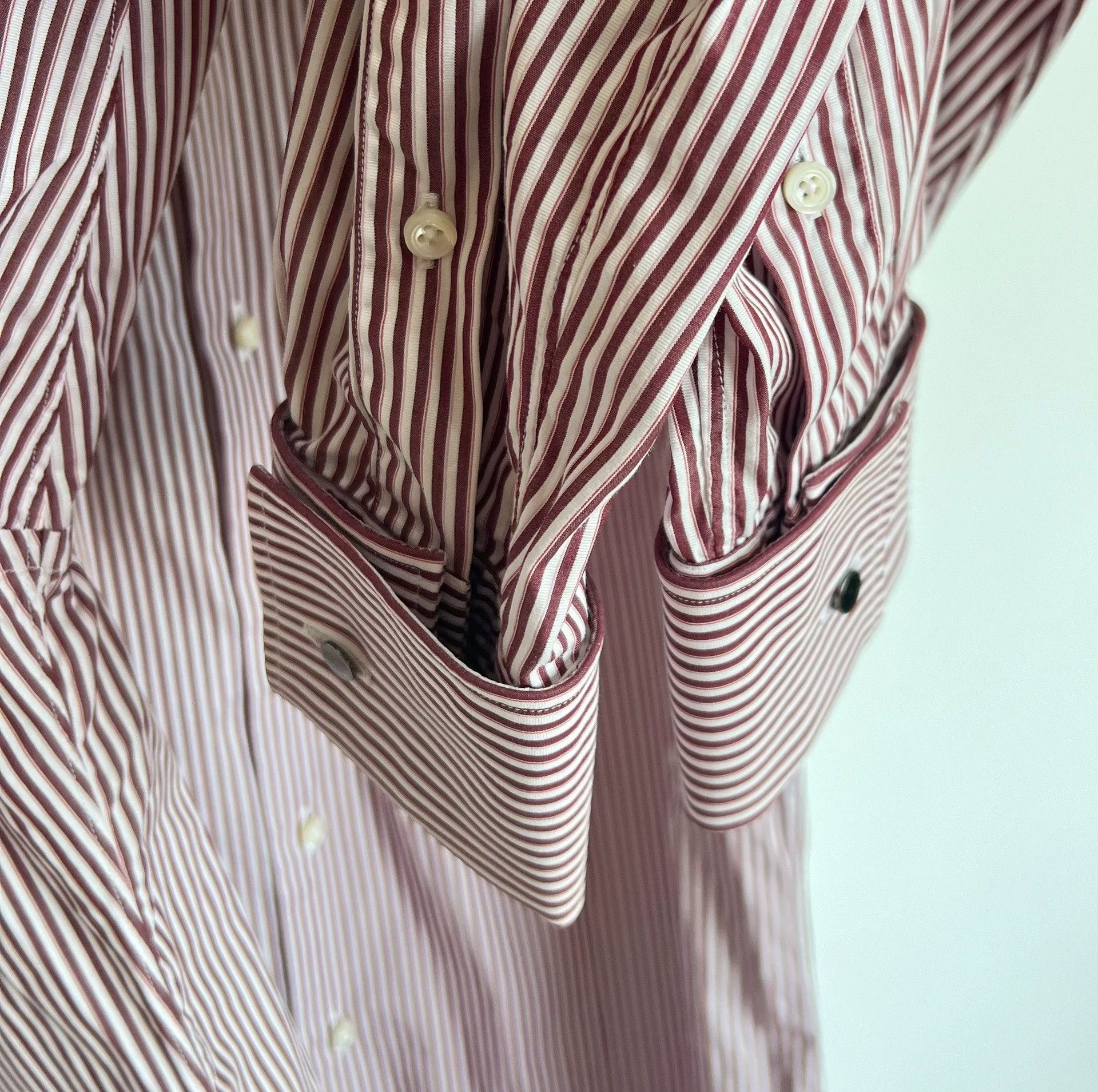 Ermenegildo Zegna Zegna French Cuff Stripe Shirt 41 - 9/10 Size US XS / EU 42 / 0 - 3 Thumbnail