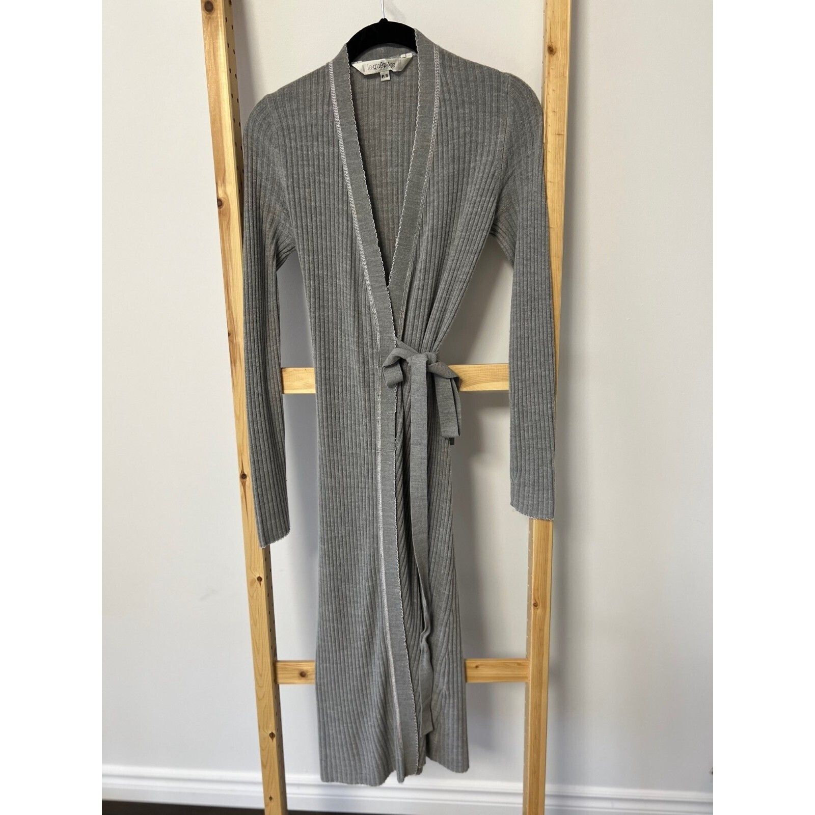 Other La Guêpière Simons Rib Knit Robe Cardigan Grey ( S ) Size ONE SIZE - 1 Thumbnail