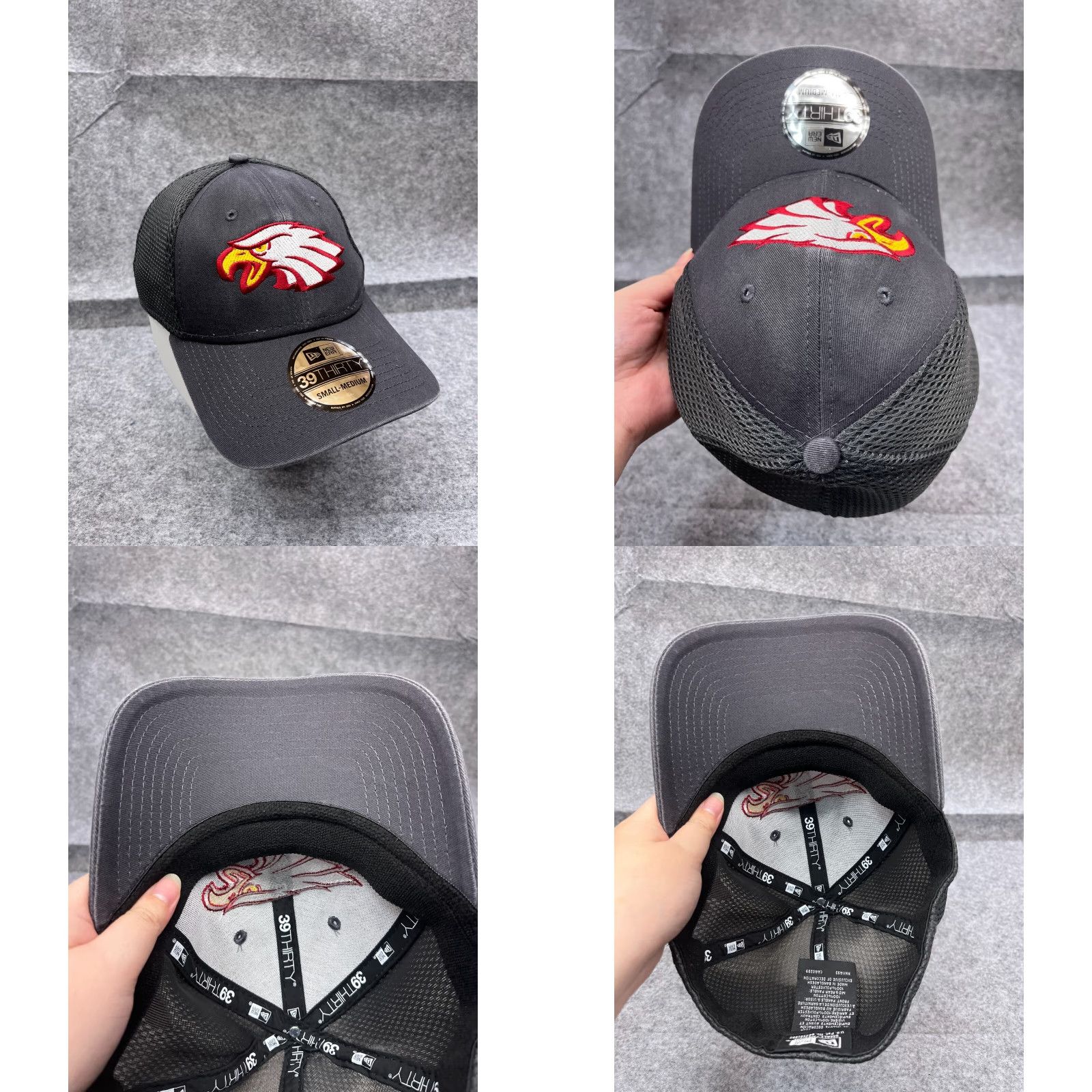 New Era New Era Eagles Hat Cap Fitted Adult M Gray 100% Polyester 39Thirty Trucker Sports Baseball Cap Mens Size ONE SIZE - 8 Thumbnail