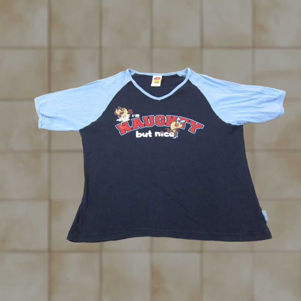 Vintage VINTAGE Looney Tunes Shirt Womens 14/16W Blue Taz I’m Naughty But Nice Y2K Shirt Womens TS 90s City Classic Mens Girls Size XXL / US 16-18 / IT 52-54 - 1 Thumbnail