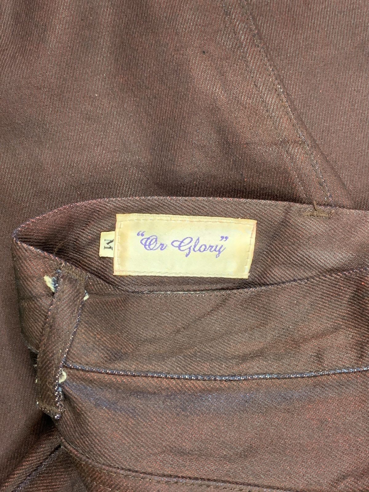 Or Glory Vintage Japanese Or Glory Waxed Leather Style Flared Jeans Size US 28 / EU 44 - 10 Thumbnail