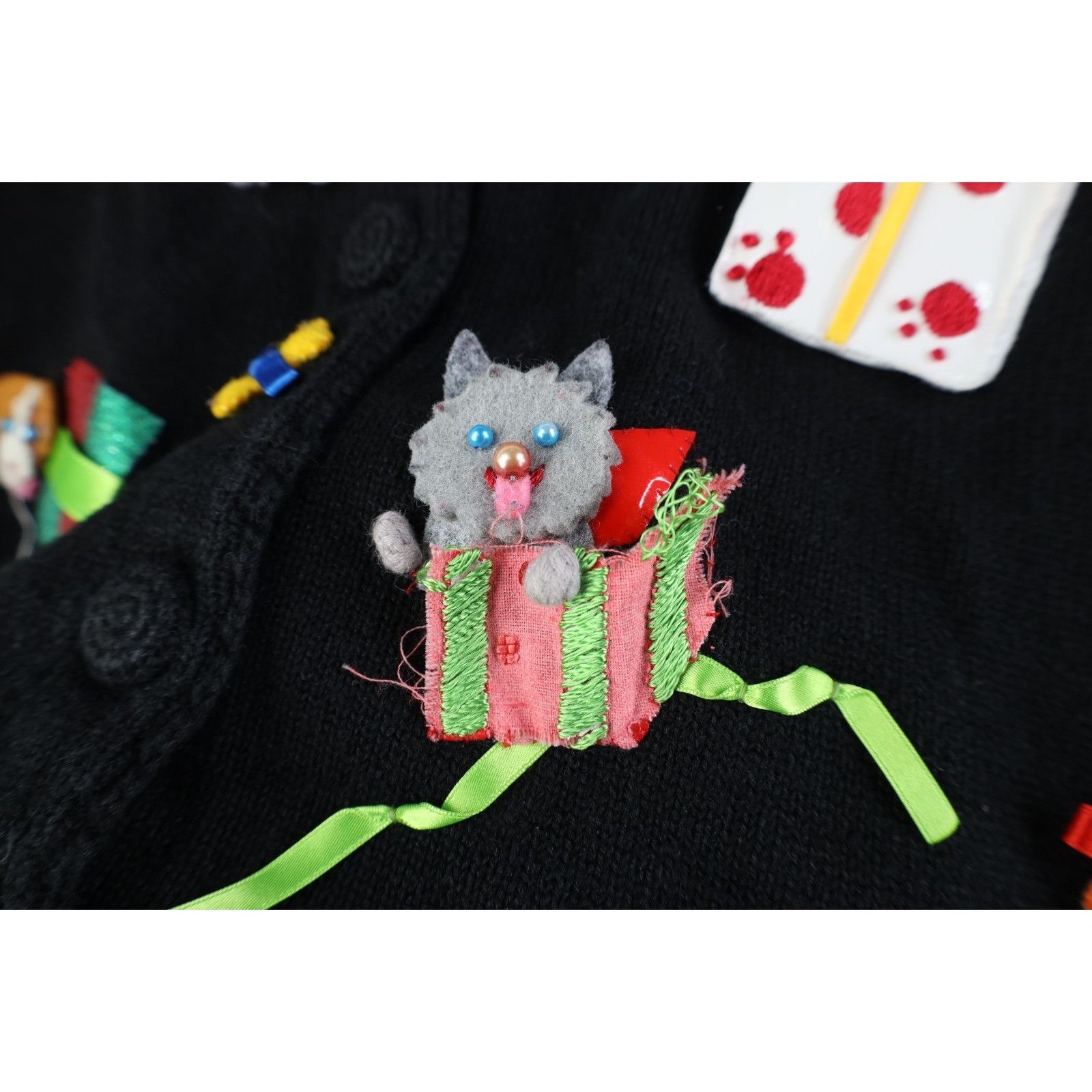 Vintage Vintage Y2K Michael Simon Christmas Dog Cardigan Sweater Size L / US 10 / IT 46 - 11 Thumbnail