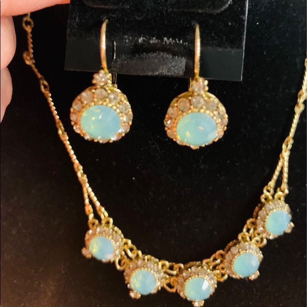 Vintage Vintage gold plated jewelry set w precious stones Size ONE SIZE - 4 Thumbnail