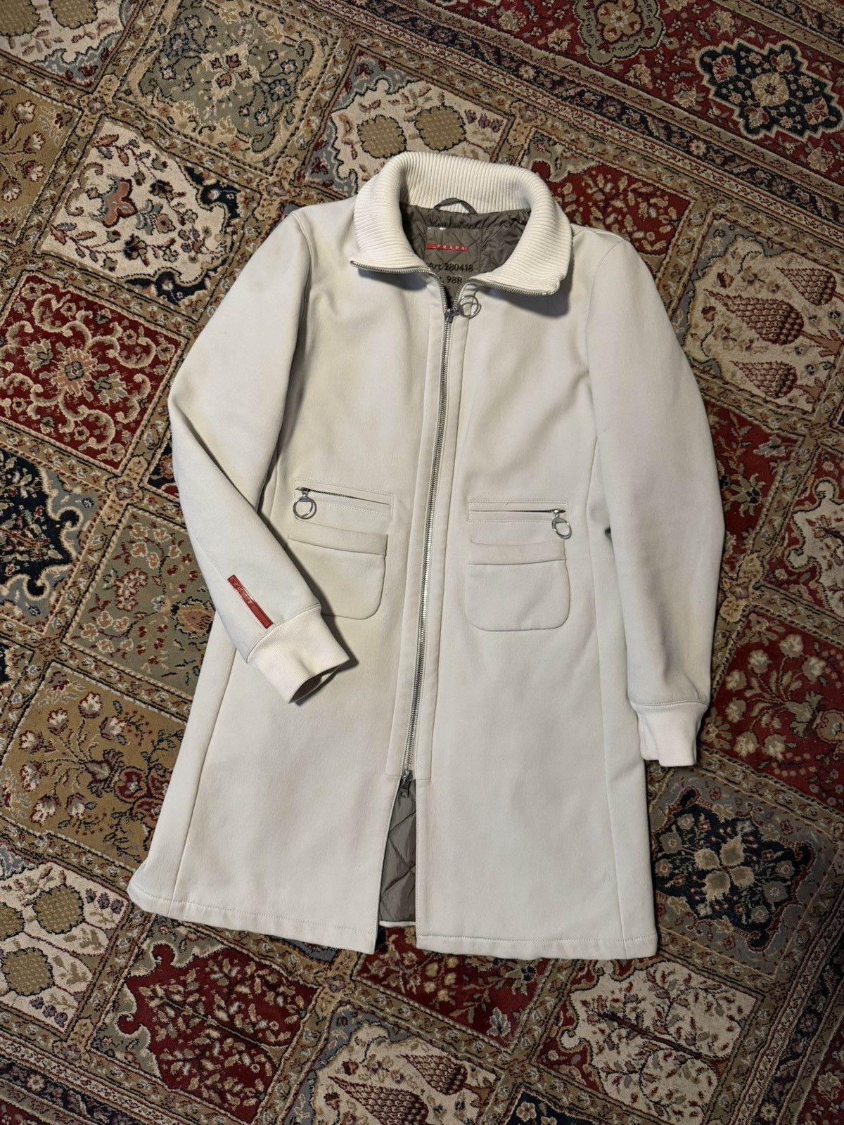 Prada Prada Linea Rossa Long Coat Luxury Women’s Streetwear Hype Size L / US 10 / IT 46 - 1 Thumbnail