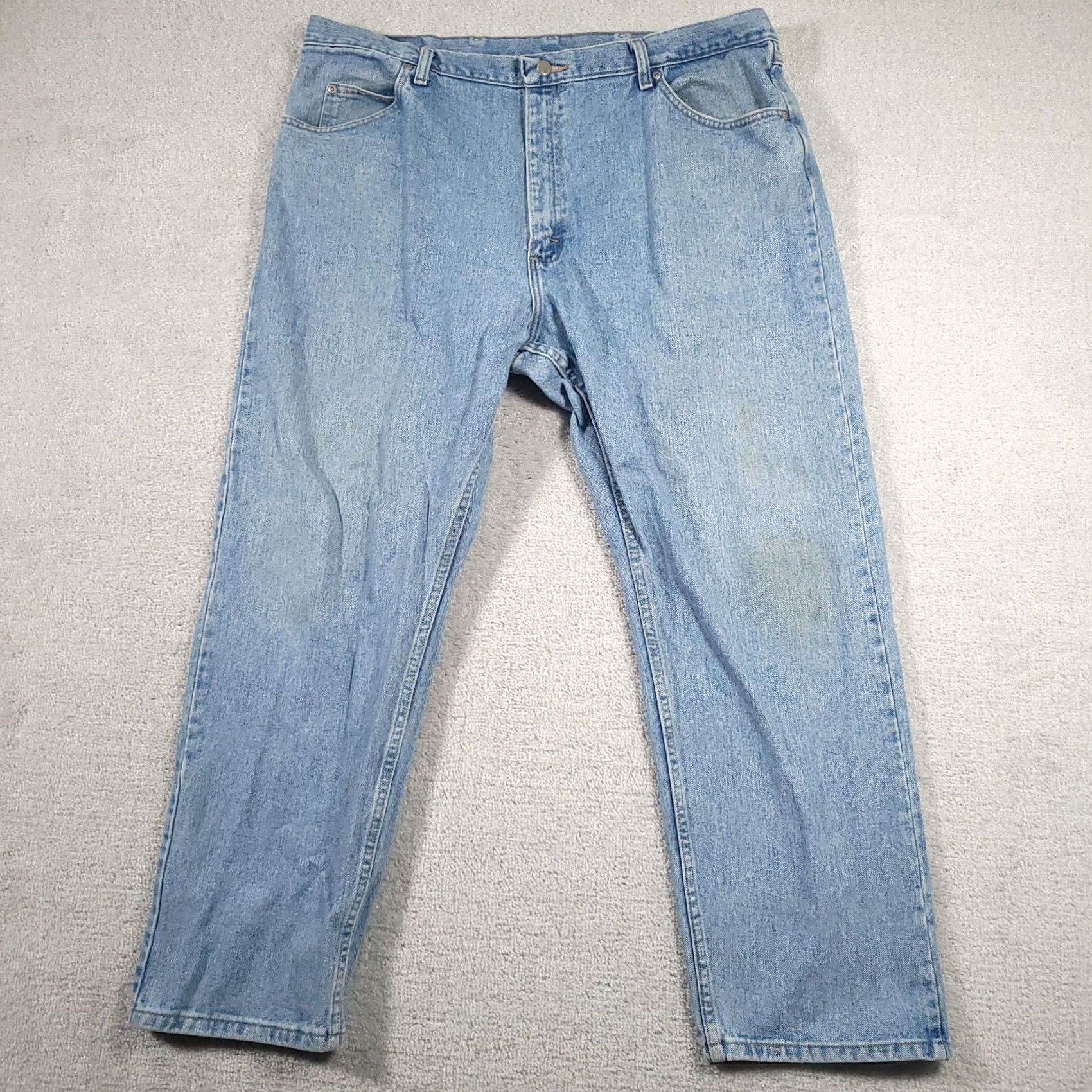 Wrangler VINTAGE Wrangler Jeans Mens 42x30 Denim Relaxed Fit Workwear Grunge Medium Wash Mens Jeans Straight 5-Pocket Grunge Size US 42 / EU 58 - 2 Thumbnail