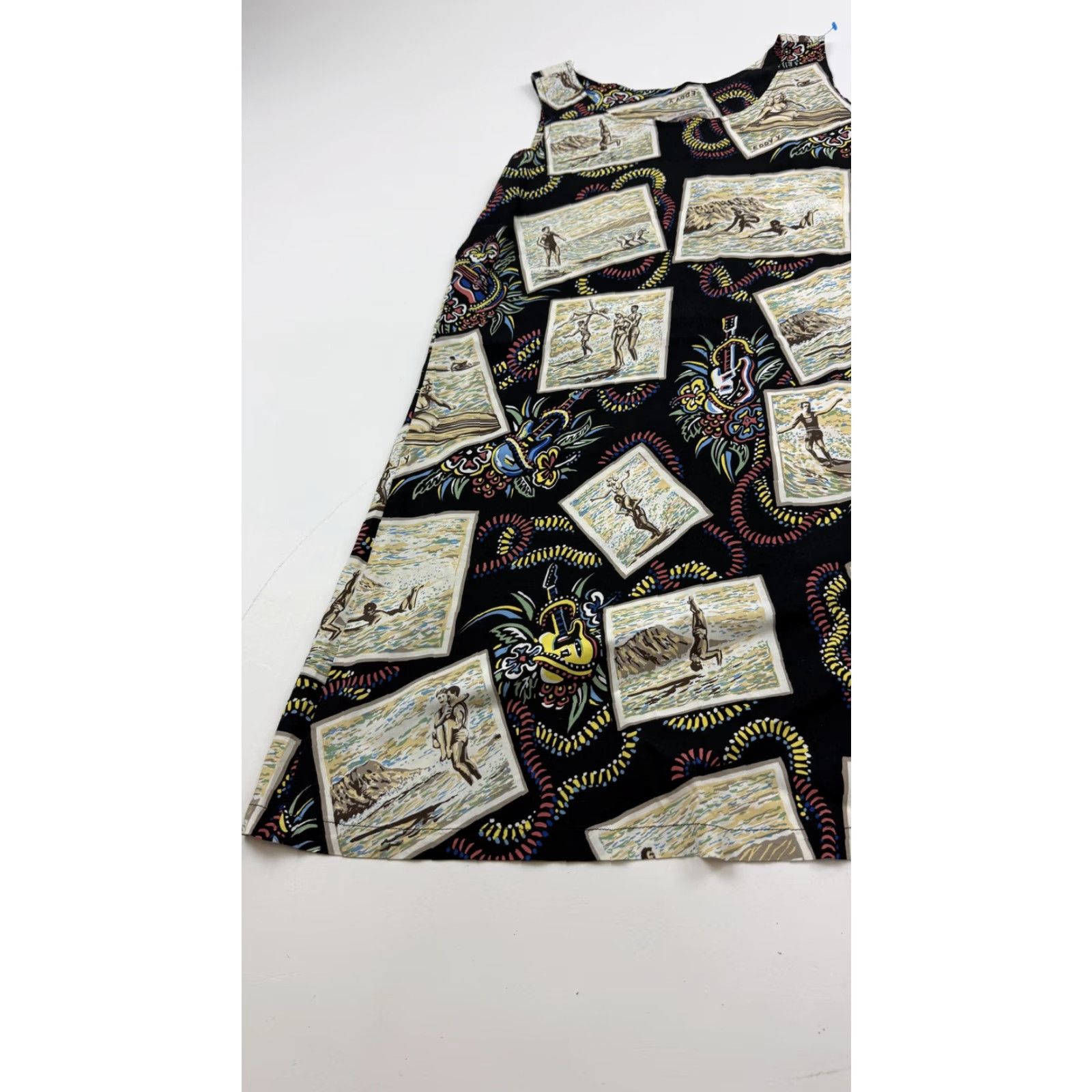 Reyn Spooner VINTAGE Reyn Spooner Dress Womens XS Black Hawaiian A-Line Tank Art of Eddy Y USA Size XS / US 0-2 / IT 36-38 - 3 Thumbnail