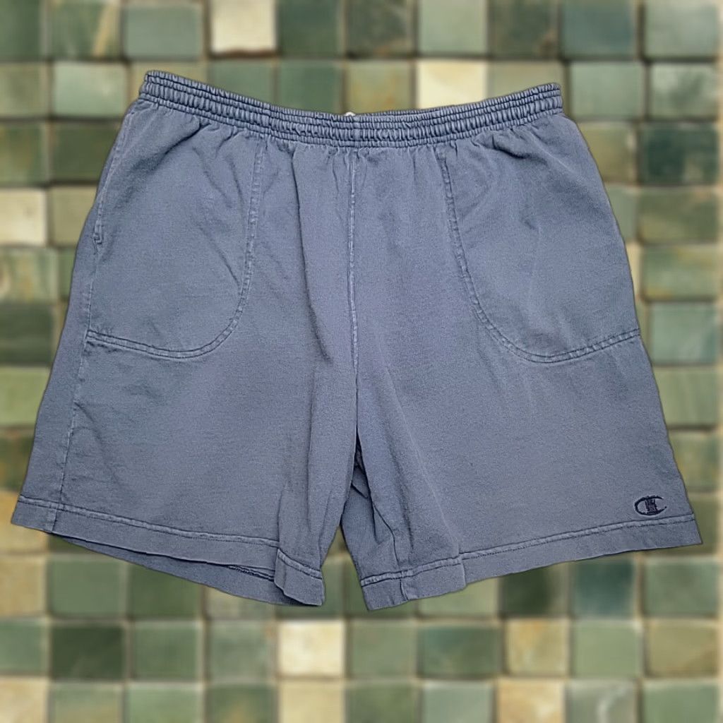Champion Champion Shorts Mens Large Blue Cotton Blend Sweatpants Pocket Athletic Training Size US 33 - 1 Thumbnail