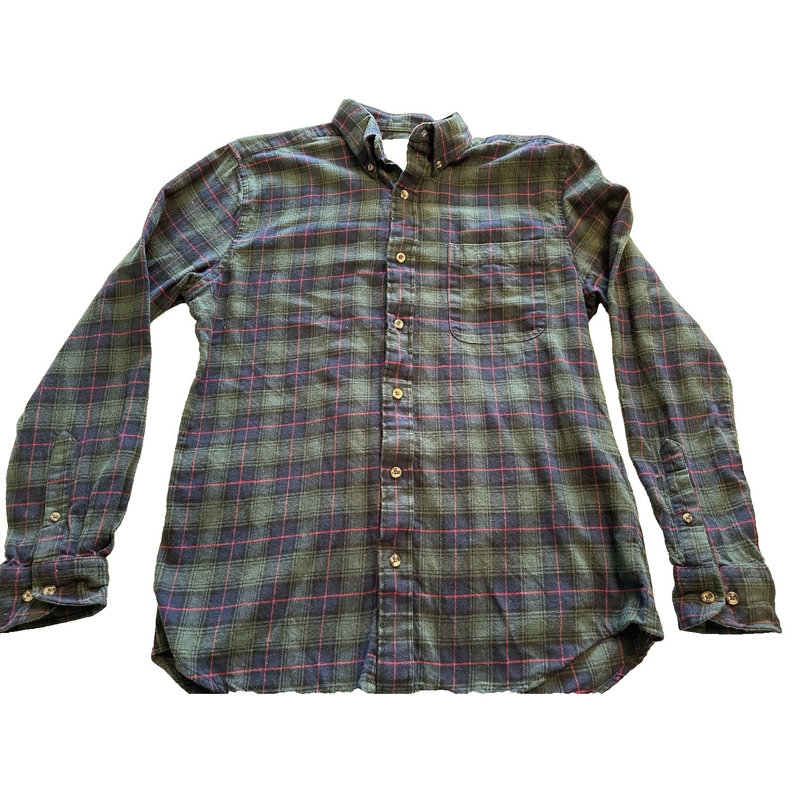 Saddlebred Saddlebred Button Flannel Shirt Green/Navy Blue Plaid Medium Size US M / EU 48-50 / 2 - 1 Thumbnail