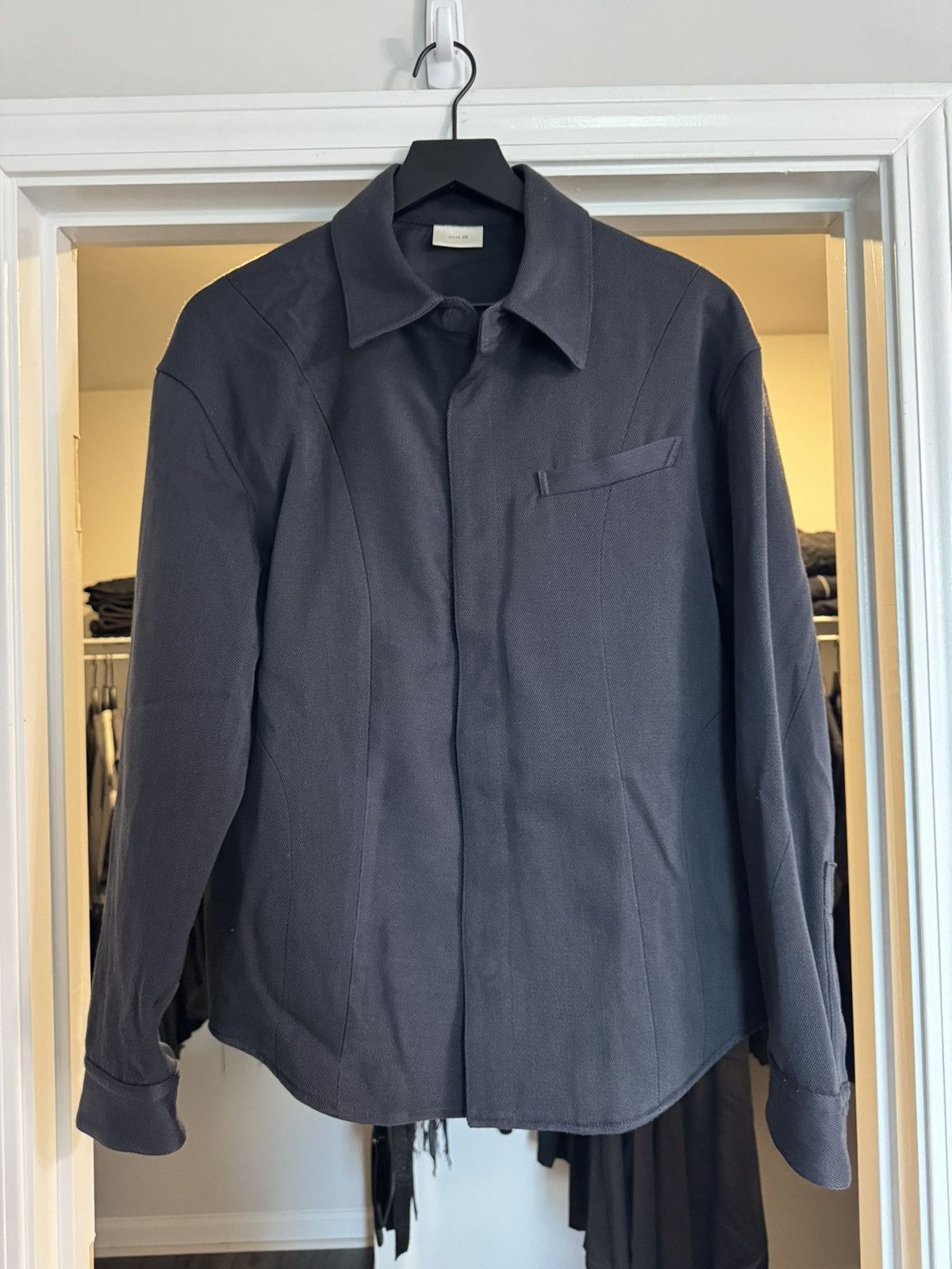 Vuja De Vuja De Dark Grey Leon Cotton Cashmere Drizzler Jacket