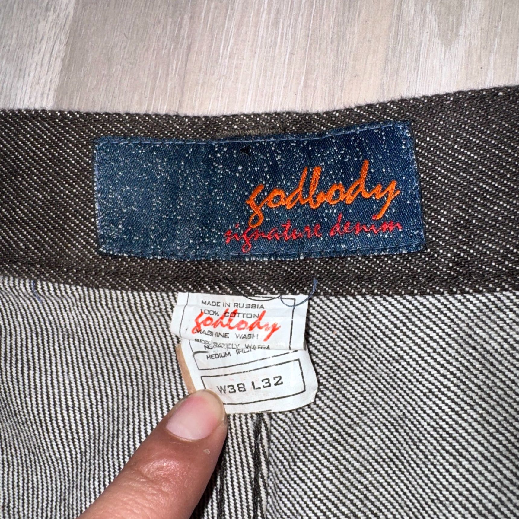 Denime GODBODY Denim Jacket & Baggy Jeans XL Brown 100% Cotton Button Up Hip Hop Men Casual Size US 36 / EU 52 - 6 Thumbnail
