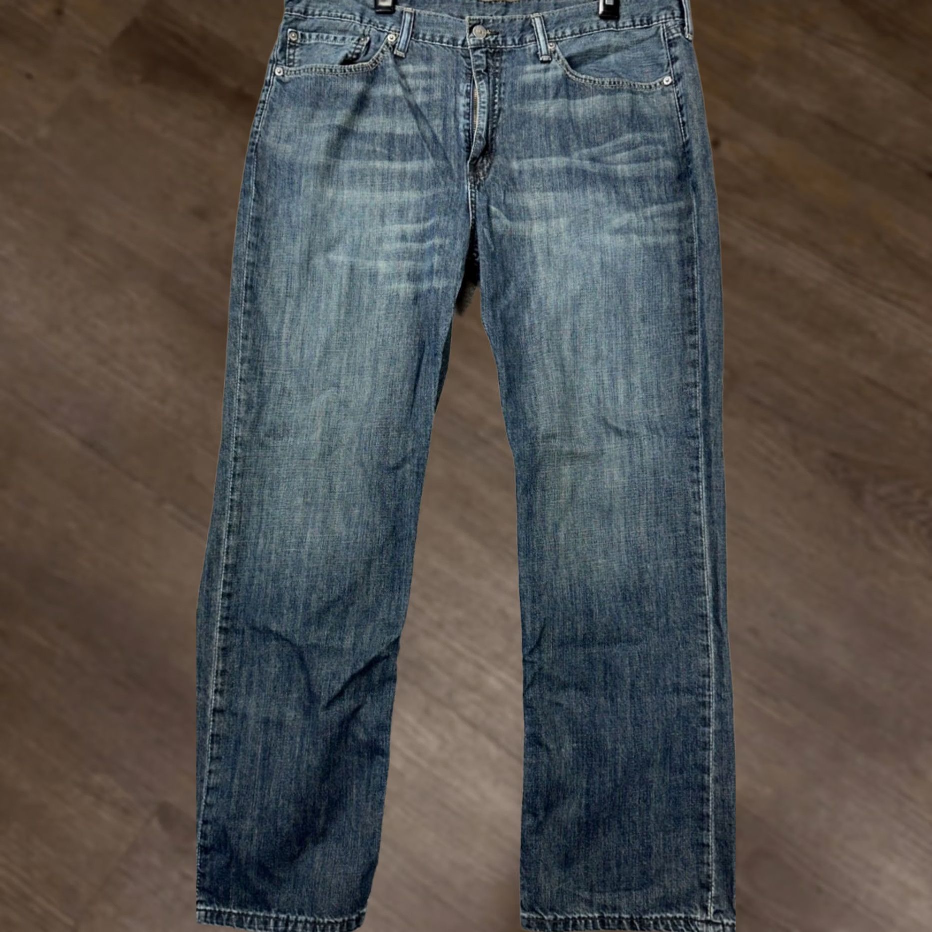 Levi's Levi's 514 Jeans Mens 38X30 Blue Distressed Slim Straight Red Tab Denim Pants Shirt Size US 38 / EU 54 - 1 Thumbnail