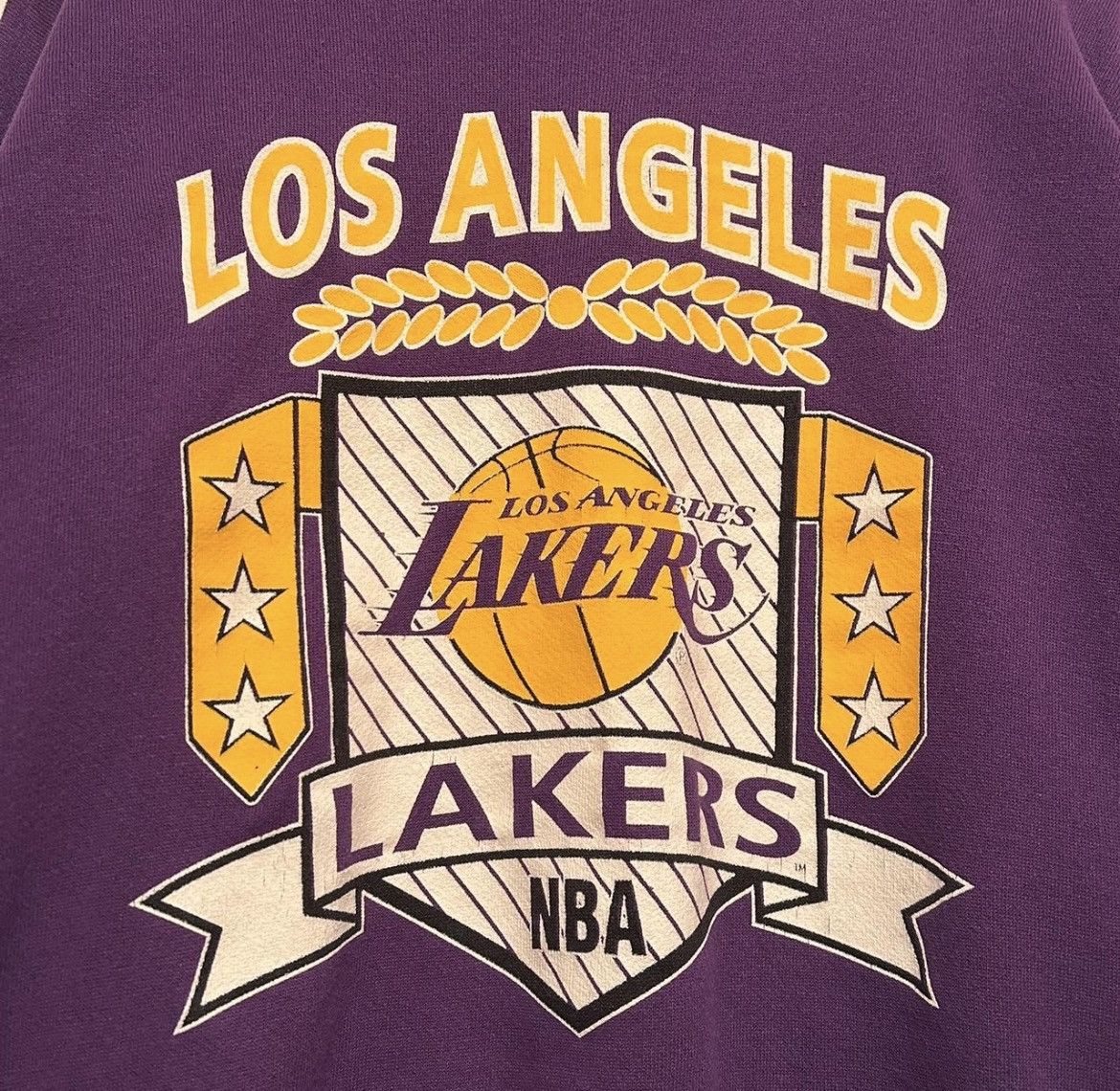 Vintage Vintage 80s Lakers Purple Crewneck szM Size US M / EU 48-50 / 2 - 3 Thumbnail
