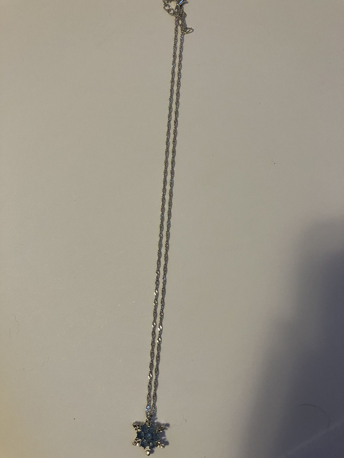 Handmade Silver Blue Crystal Snowflake Winter Pendant Necklace Size ONE SIZE - 3 Thumbnail