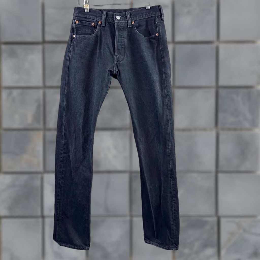 Levi's Levi's 501 Jeans Mens 29x30 Black Button Fly Denim Pants Dark Wash Straight 5-Pocket Mens Size US 29 - 1 Thumbnail