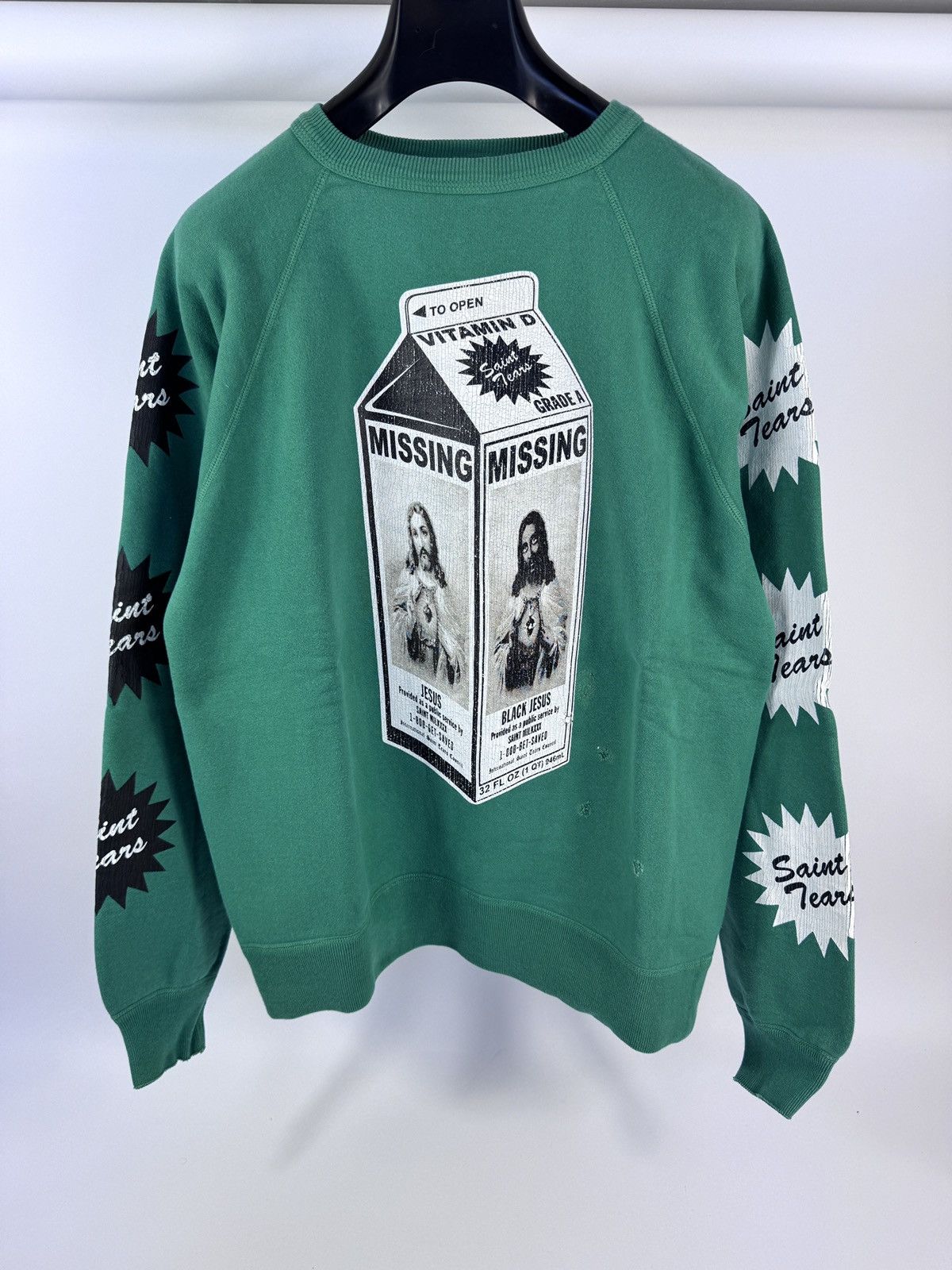Saint Michael SAINT MICHAEL x DENIM TEARS MILK CARTON GREEN SWEATSHIRT Size US M / EU 48-50 / 2 - 1 Thumbnail