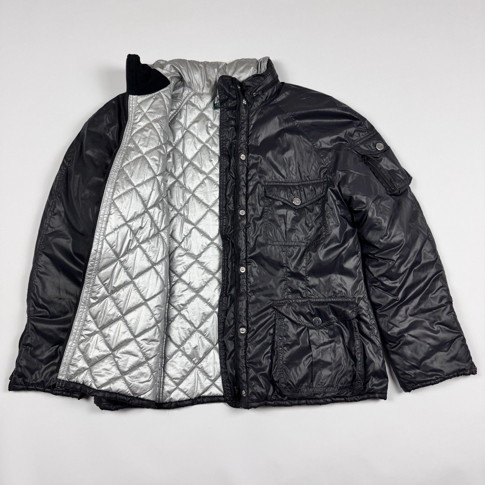 Lauren Ralph Lauren Lauren Ralph Lauren Puffer Jacket XL Black Quilted Silver Size XL / US 12-14 / IT 48-50 - 2 Thumbnail
