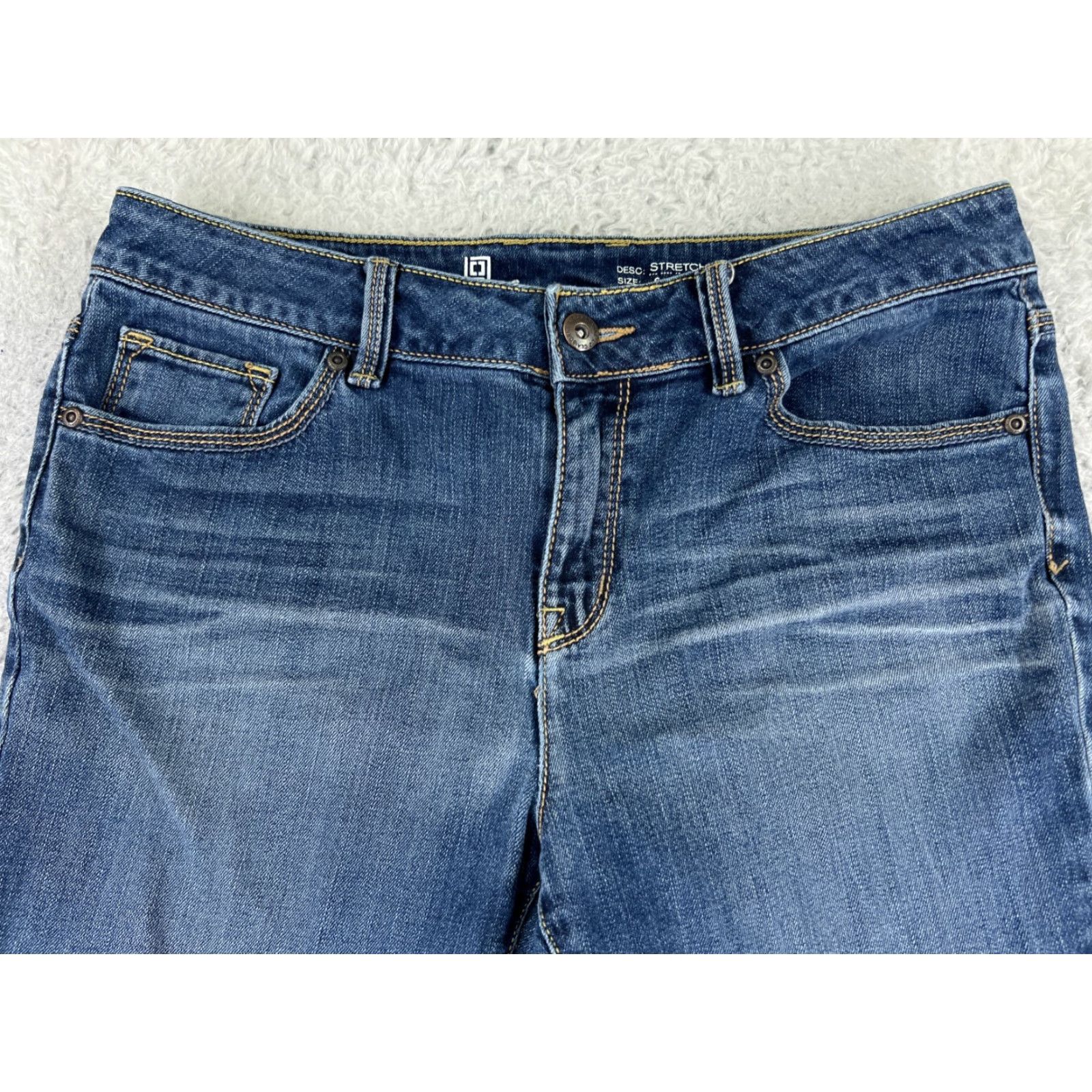 Liz Claiborne Liz Claiborne Jeans Womens Bootcut Denim Blue 28x30 Regular 6 Stretch 5-Pocket Zipper Vintage No (if needed) Size 28" / US 6 / IT 42 - 4 Thumbnail
