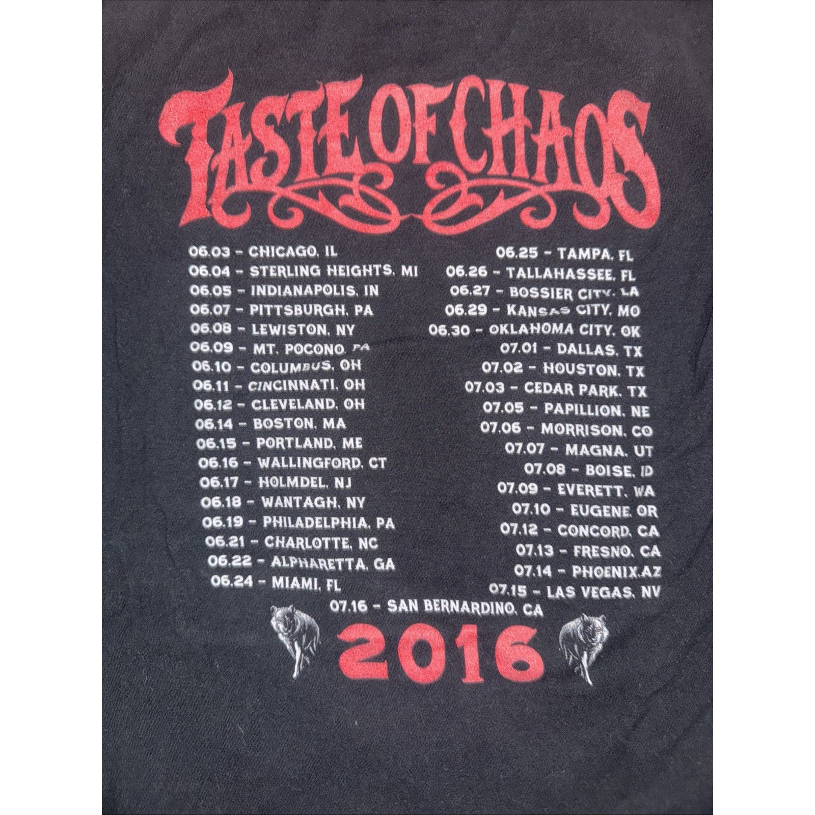 Band Tees Taste of Chaos Tour 2016 Band T-Shirt Black Men’s L 20x27 Size US L / EU 52-54 / 3 - 5 Thumbnail