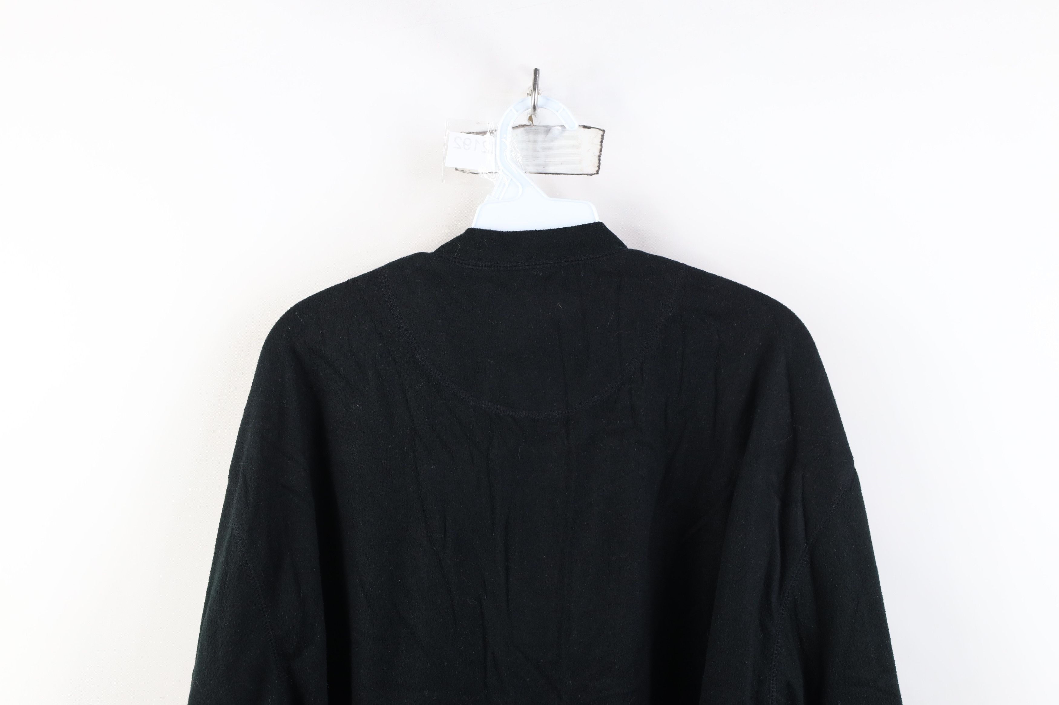 Vintage Vintage 90s Streetwear Fleece Henley Sweater T-Shirt Black Size US L / EU 52-54 / 3 - 9 Thumbnail