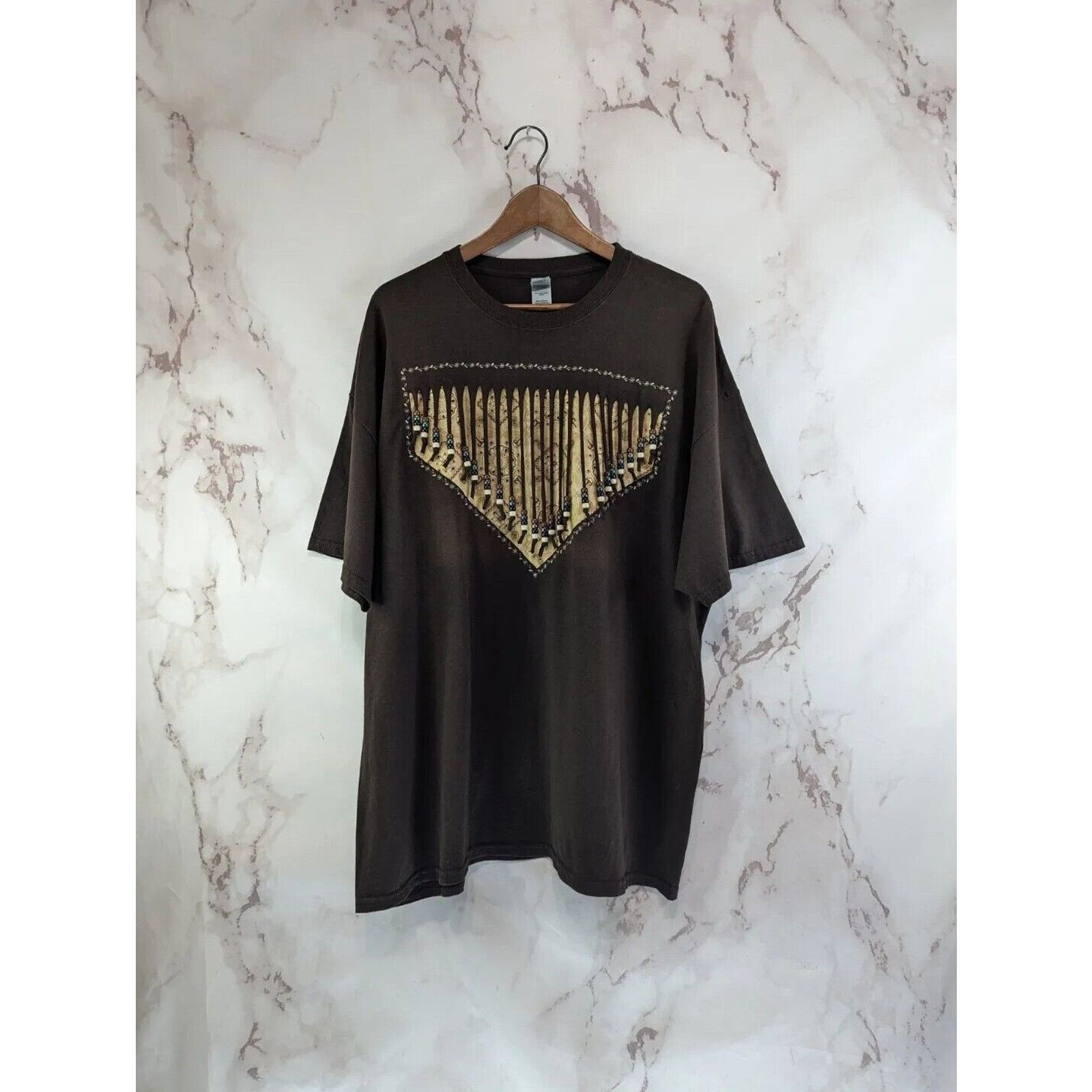 Gildan Vintage T Shirt Women 2X 90s Western Cowgirl Patchwork Size XXL / US 16-18 / IT 52-54 - 1 Thumbnail