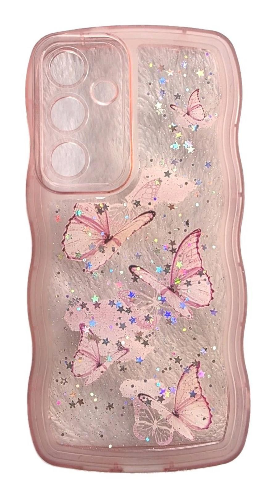 Other Wavey Butterfly Sparkly Pink Case Samsung Galaxy S24+ S24 Pl Size ONE SIZE - 1 Thumbnail