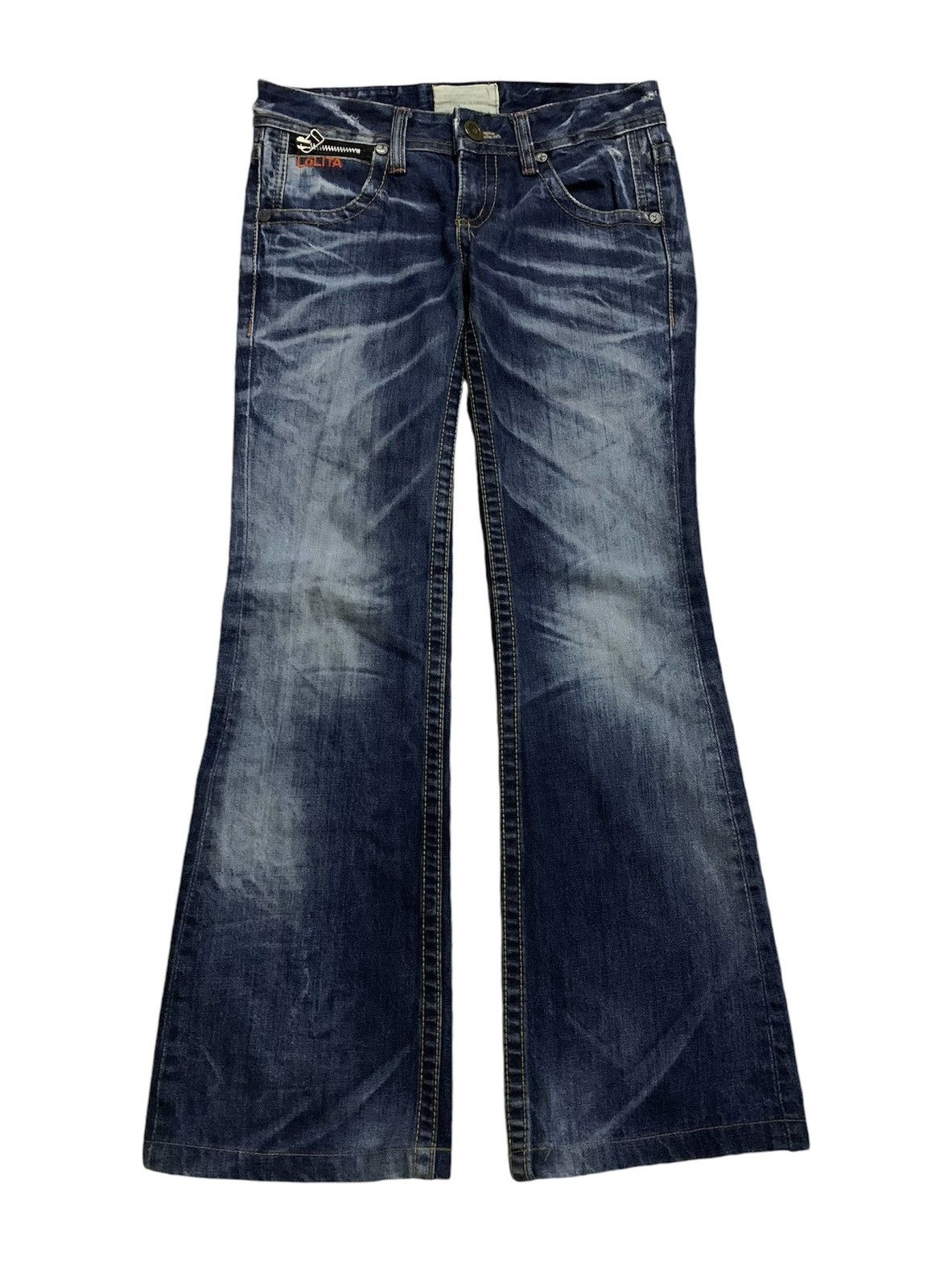 If Six Was Nine 💥FinalDrop💥Vtg Japanese Flare Lolita Yoshitomo Nara Denim Size 30" / US 8 / IT 44 - 4 Thumbnail