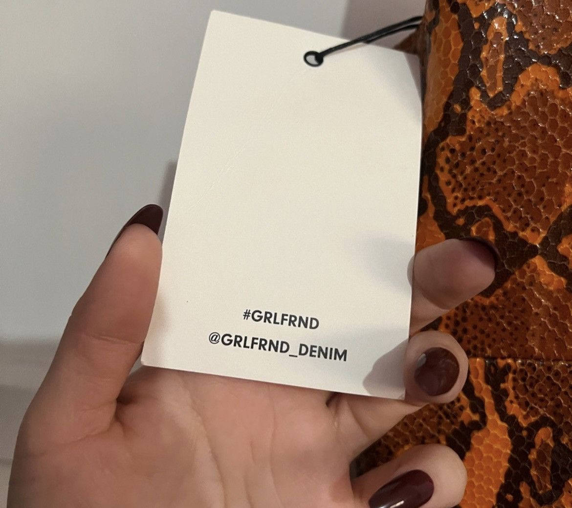 GRLFRND Romi Mini Dress in Orange Snake GRLFRND Size M / US 6-8 / IT 42-44 - 4 Thumbnail