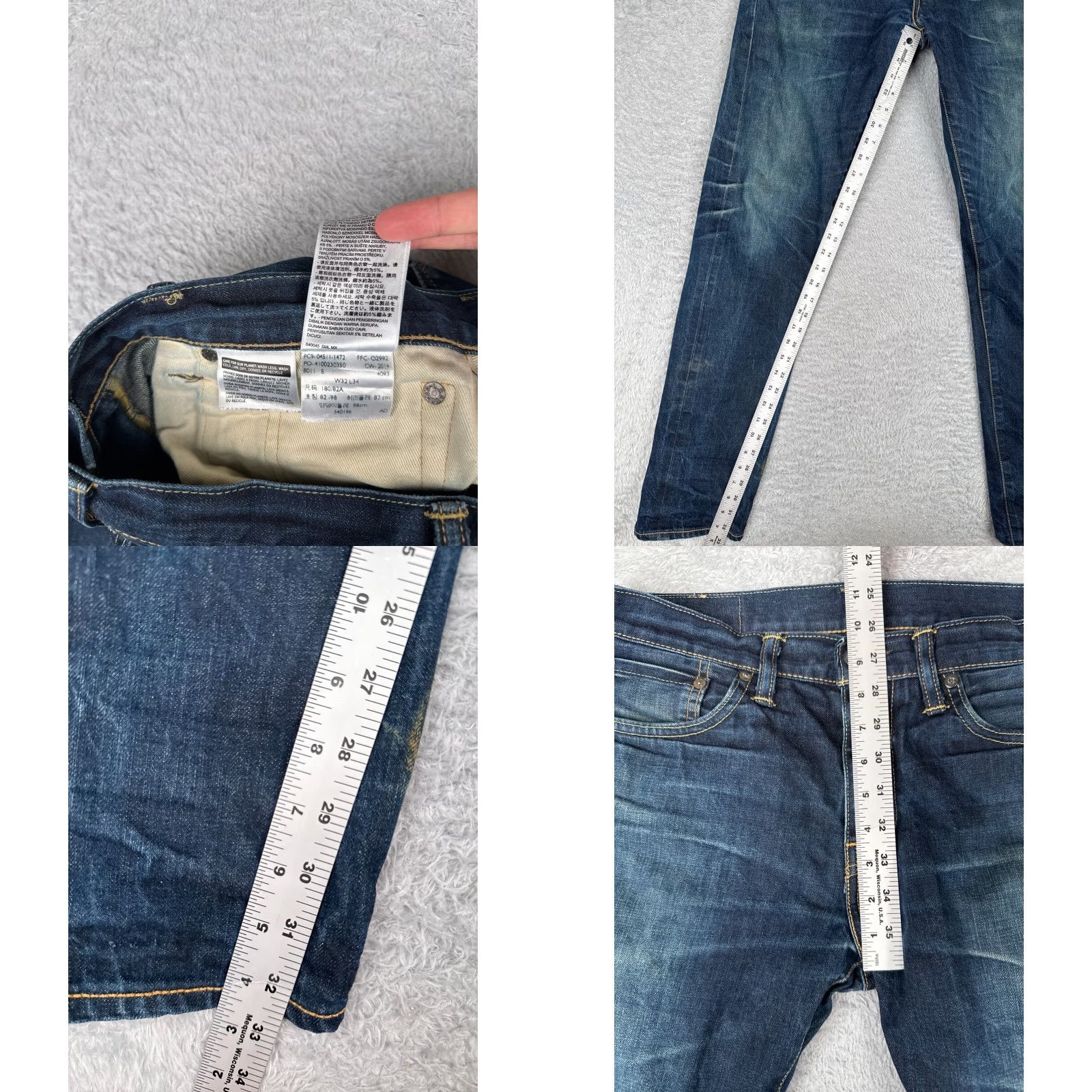 Levi's Levis Jeans Adult 32 Blue Denim 511 32x33 Cotton Blend Premium Big E Size US 32 / EU 48 - 8 Thumbnail