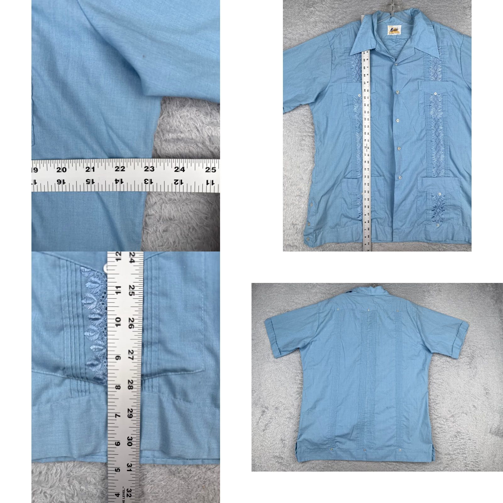 Vintage Merida Shirt Men Adult 17.5 Blue Cotton Polyester Blend 4 Pocket Button-Up Beach Classic Size US XXL / EU 58 / 5 - 8 Thumbnail