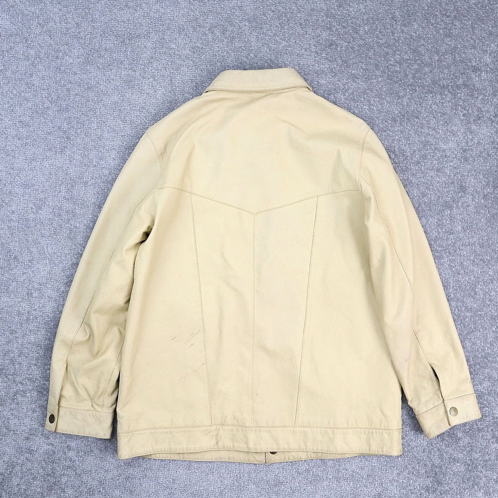 Lewis Leathers VINTAGE Terry Lewis Leather Western Jacket Mens Small Beige Long Sleeve Snap Collared USA Western Size US S / EU 44-46 / 1 - 2 Thumbnail