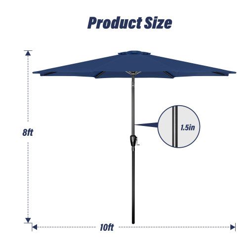Designer × Homemade 10' Patio Umbrella Outdoor Table Market Yard Umbrella with P Size US L / EU 52-54 / 3 - 7 Thumbnail