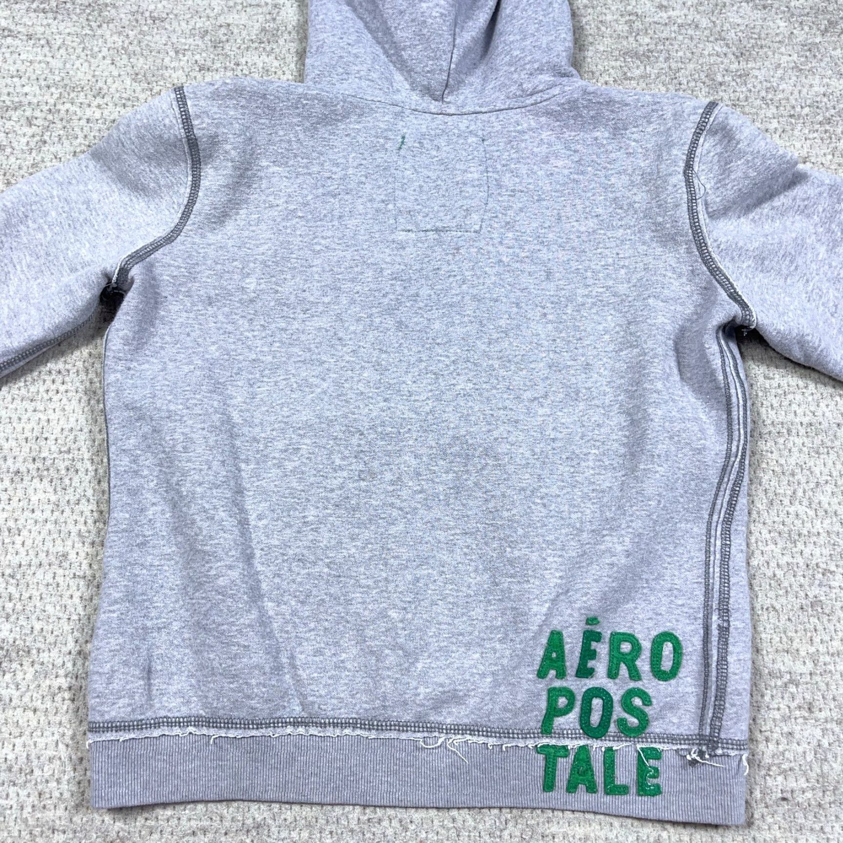 Vintage VINTAGE Aeropostale Hoodie Women M Gray Green V Neck Spell Out Stains Full Zip Logo Graphic 90s Size M / US 6-8 / IT 42-44 - 4 Thumbnail